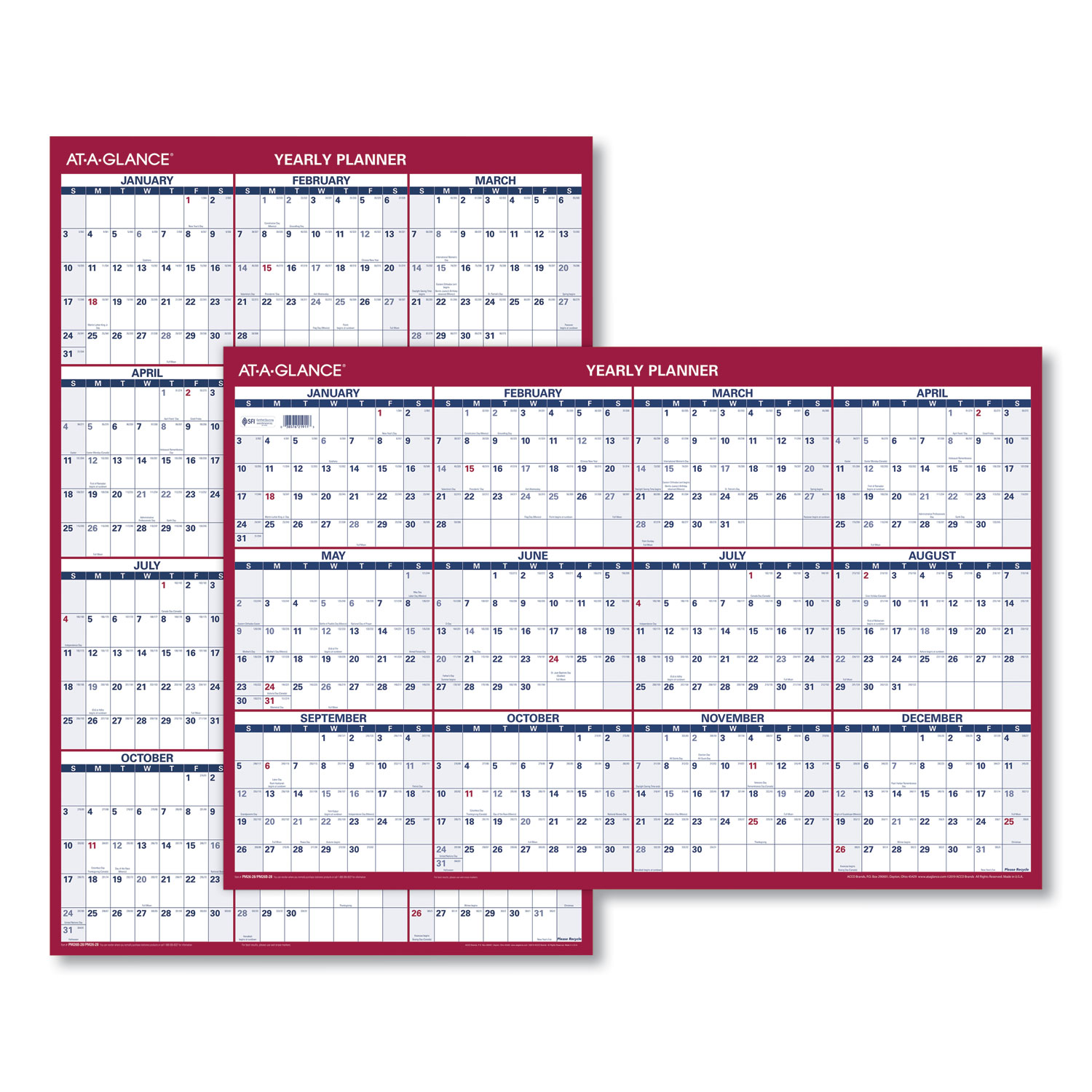 Snapklik.co : 2024 AT-A-GLANCE 24-inch X 36-inch Yearly Wet-Erase Wall Calendar, Reversible - View #9