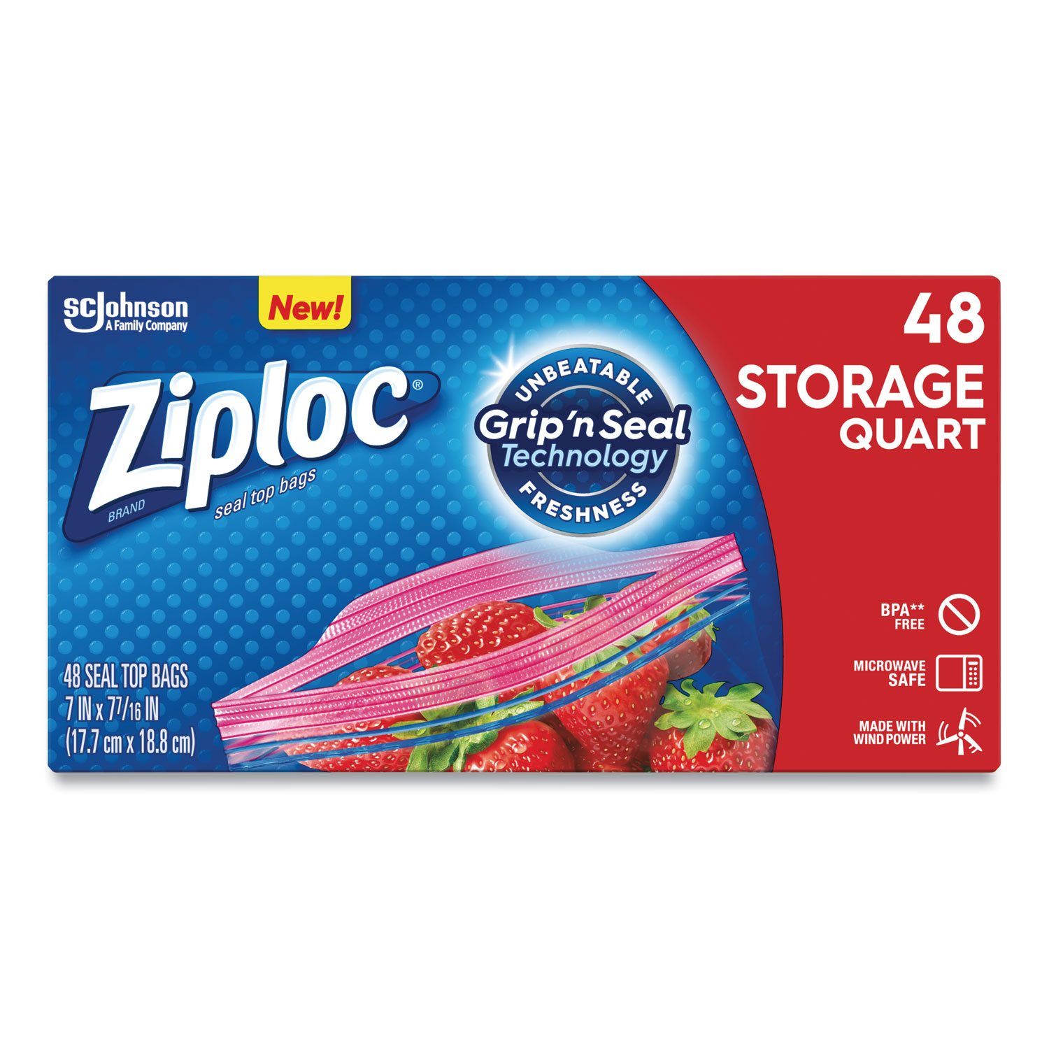 Ziploc Plastic Double Zipper Storage Bags 1 Gallon Clear Box Of 38