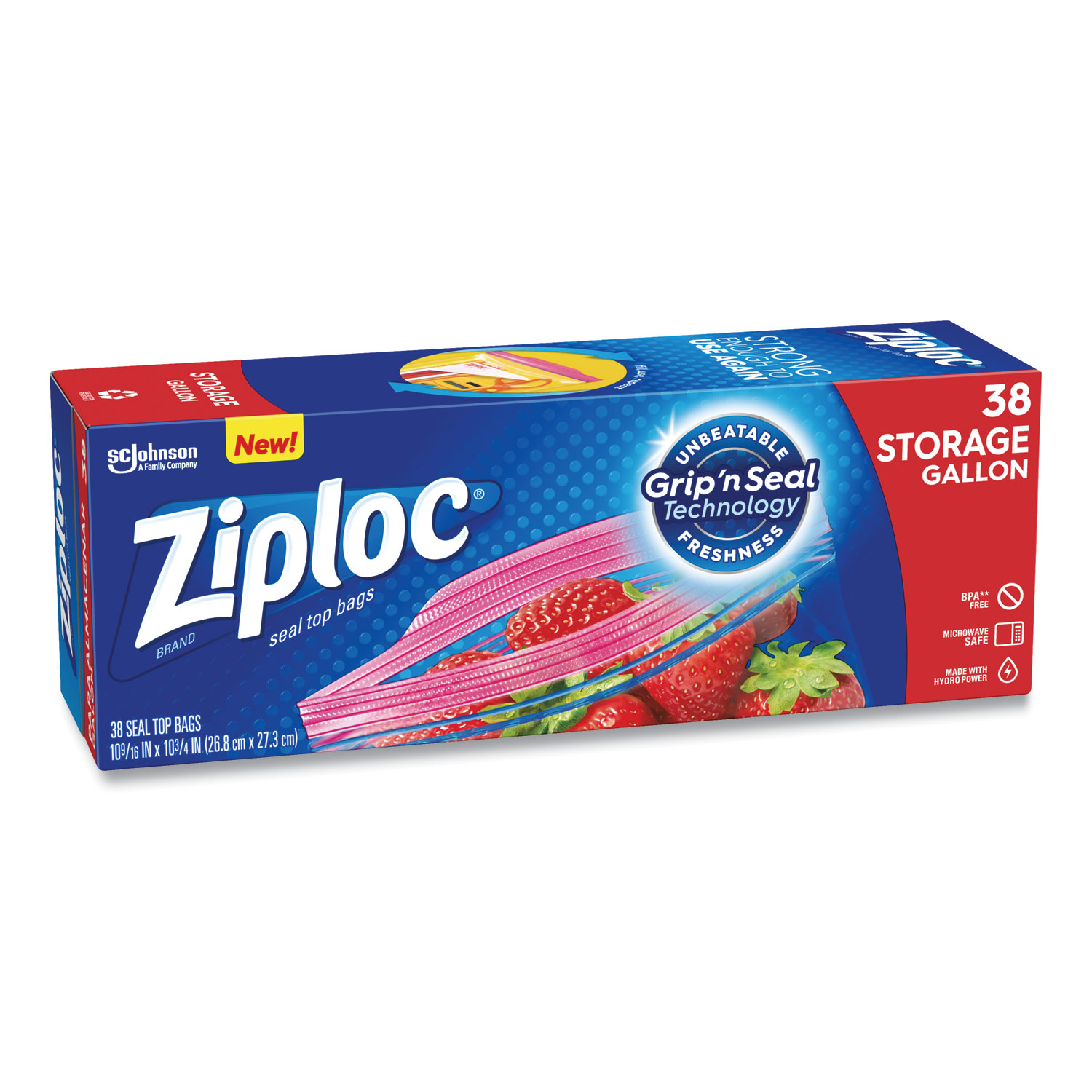 Ziploc Plastic Double Zipper Storage Bags 1 Gallon Clear Box Of 38 Bags -  Office Depot