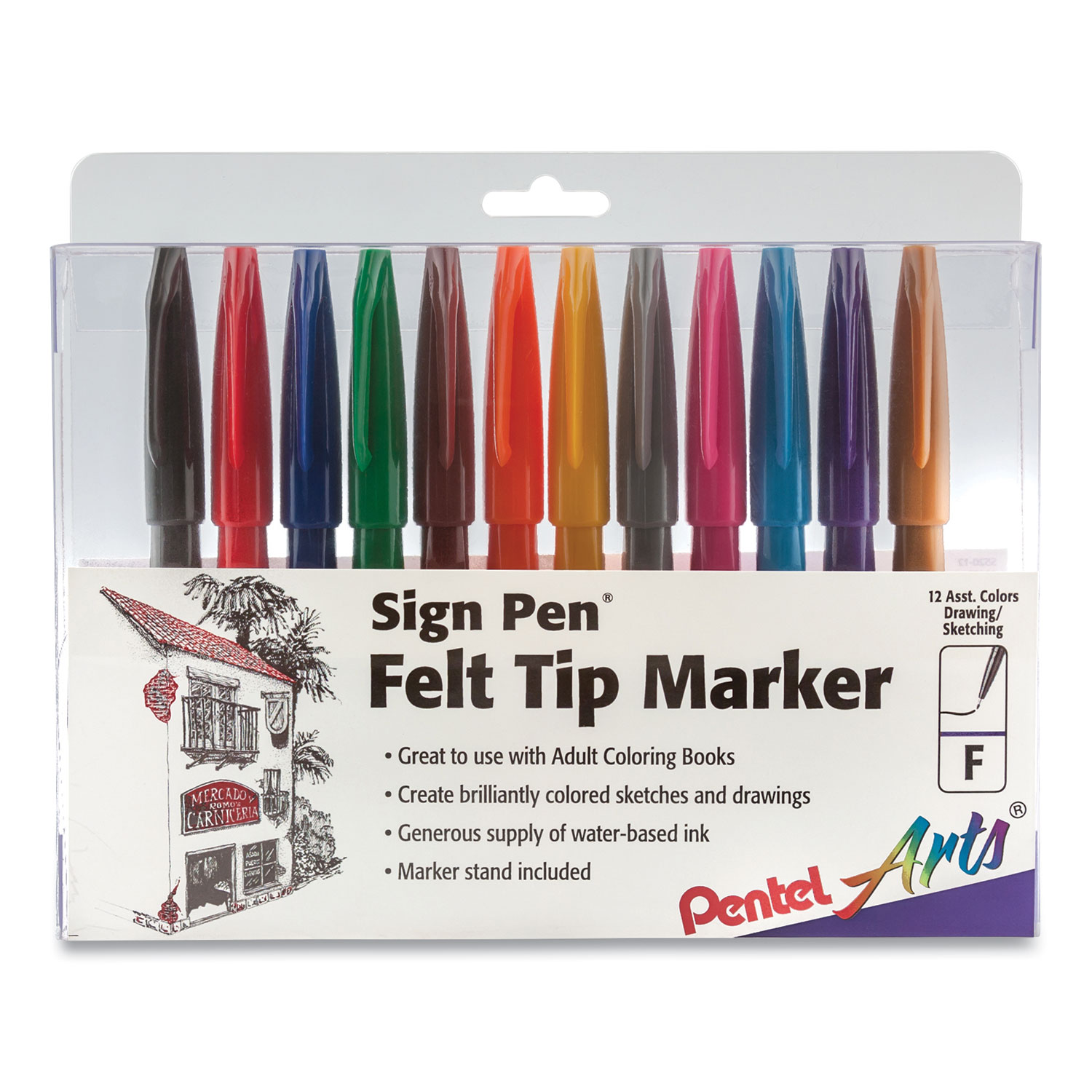 50 Felt Tip Pens Set Fine Fibre Drawing Markers Colouring Art