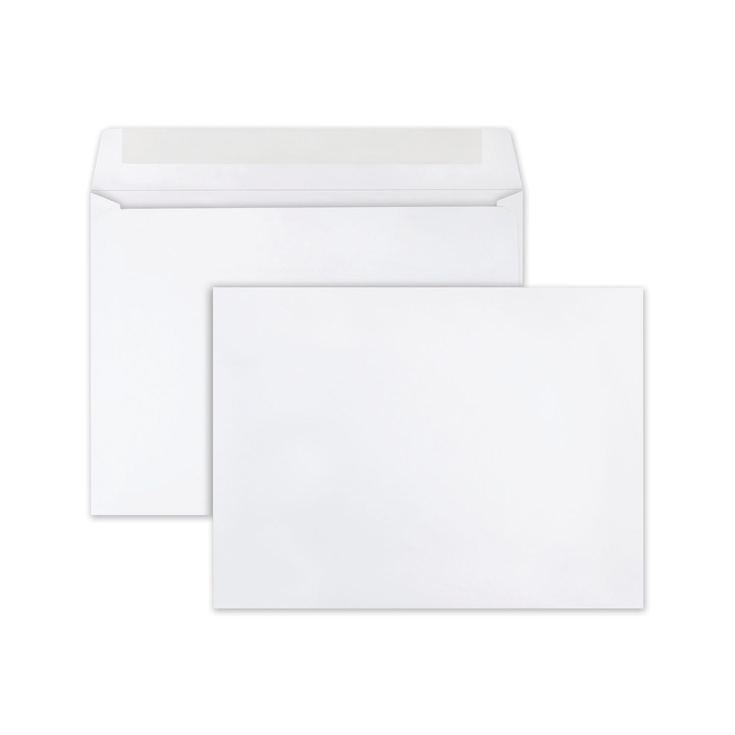 Open-Side Booklet Envelope, #10 1/2, Cheese Blade Flap, Gummed Closure, 9 x 12, White, 250/Box Open-Side Booklet Envelope, #10 1/2, Cheese Blade Flap, Gummed Closure, 9 x 12, White, 250/Box