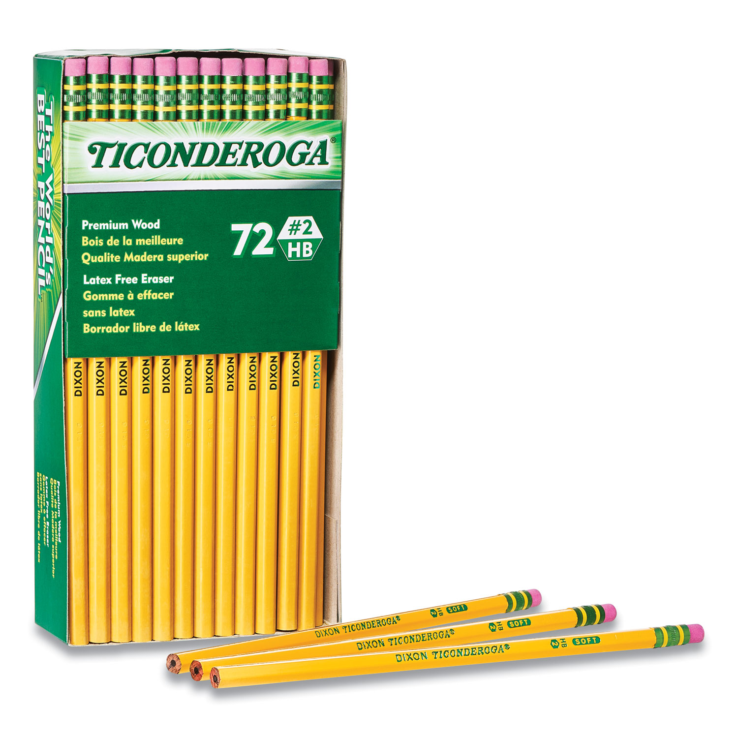 Ticonderoga Golf Pencils - Yellow Barrel - 72 / Box