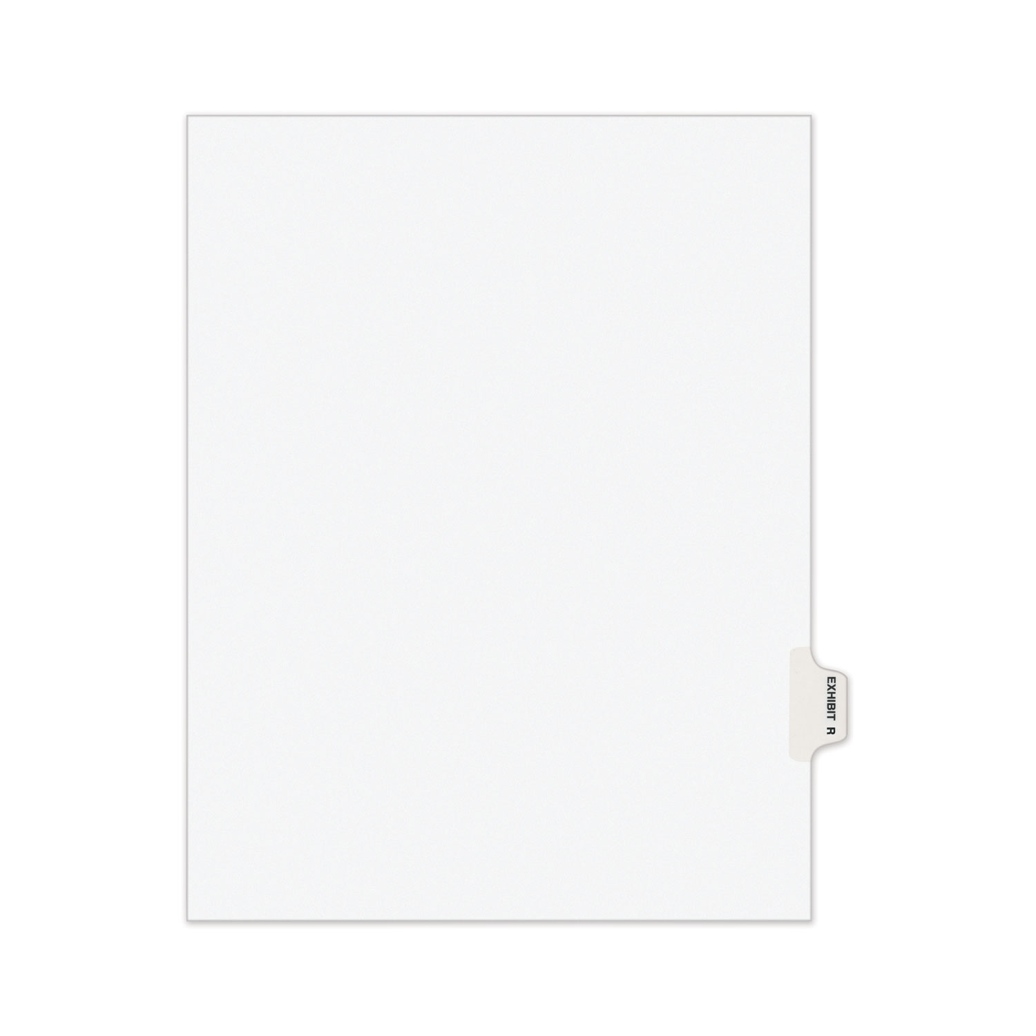 Avery-Style Preprinted Legal Side Tab Divider, 26-Tab, Exhibit R, 11 x 8.5, White, 25/Pack, (1388) Avery-Style Preprinted Legal Side Tab Divider, 26-Tab, Exhibit R, 11 x 8.5, White, 25/Pack, (1388)
