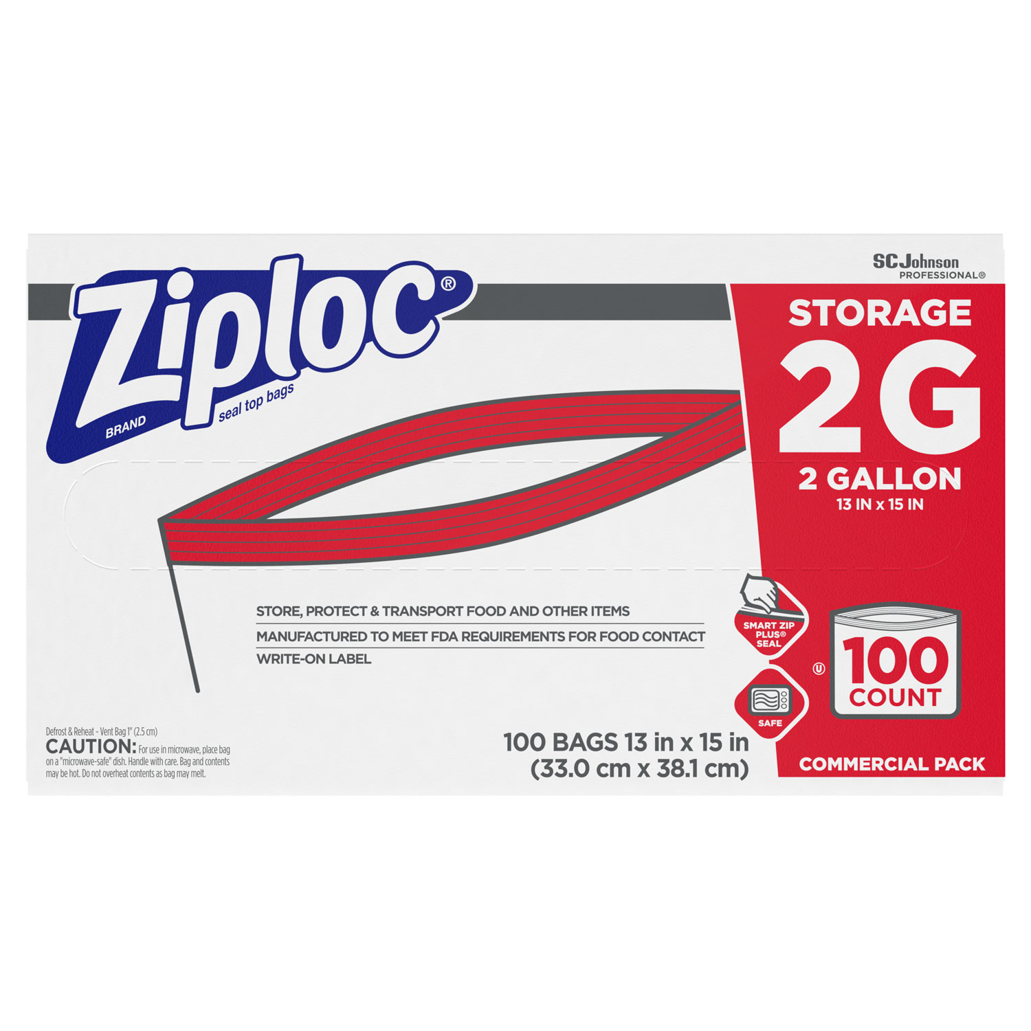 Ziploc Double Zipper Storage Gallon Bags - 19 CT