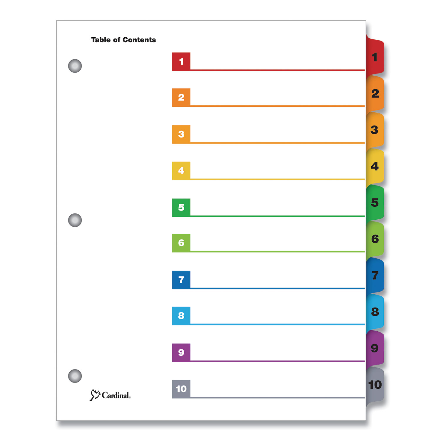OneStep Printable Table of Contents and Dividers by Cardinal