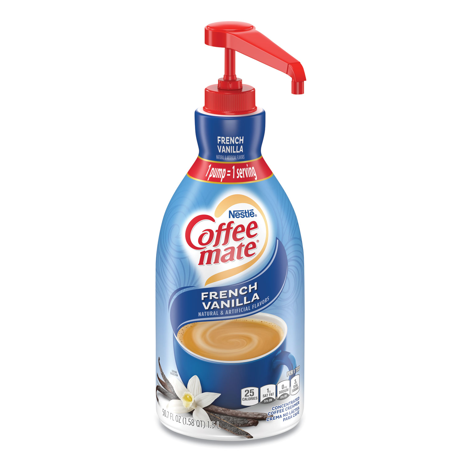 Coffee-mate Liquid Coffee Creamer, Non-Dairy, French Vanilla, 56 fl oz, 2  ct