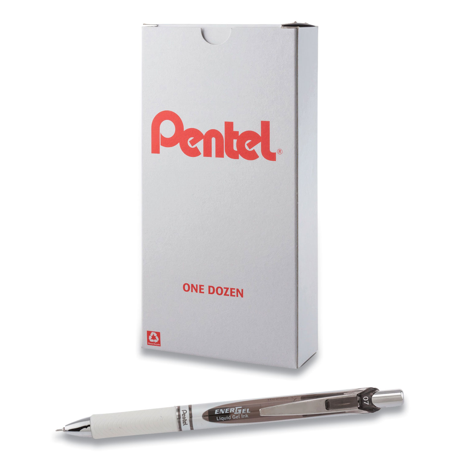 Pentel EnerGel Pearl Retractable Liquid Gel Pen 0.7 mm Pen Point Size -  Needle Pen Point Style - Refillable - Retractable - Black Gel-based Ink -  Pearl White Barrel - 1 Each 