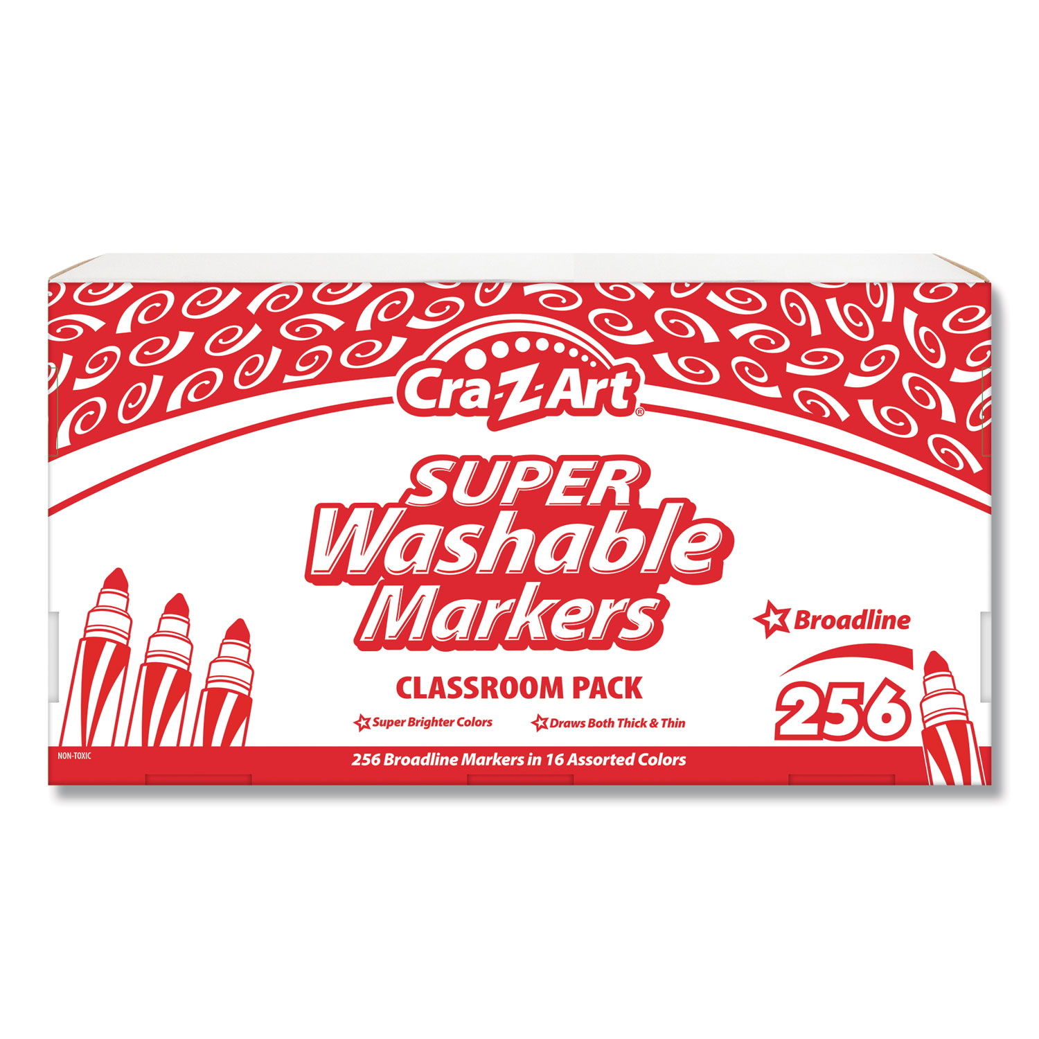 Crayola Super Tips Washable Markers, Fine/Broad Bullet Tips