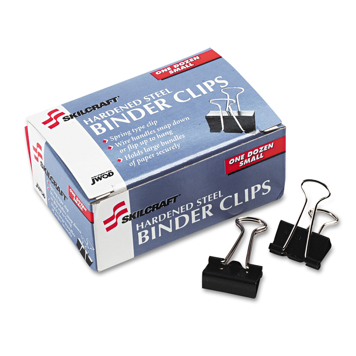 Binder Clips, Large, 1 Inch Capacity, Black/Silver, 12/Box