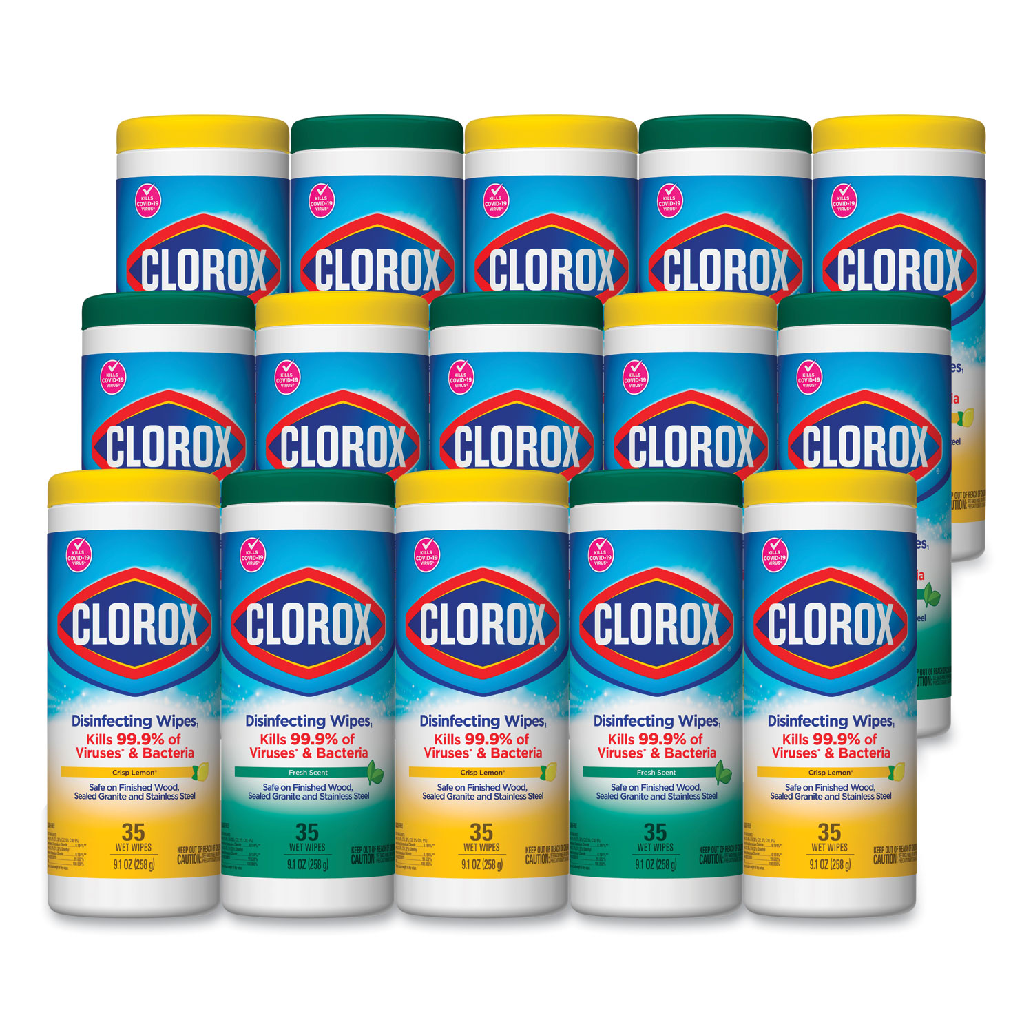 Clorox Disinfecting Wipes Bleach Free Cleaning Wipes Crisp Lemon 35 Count -  Office Depot