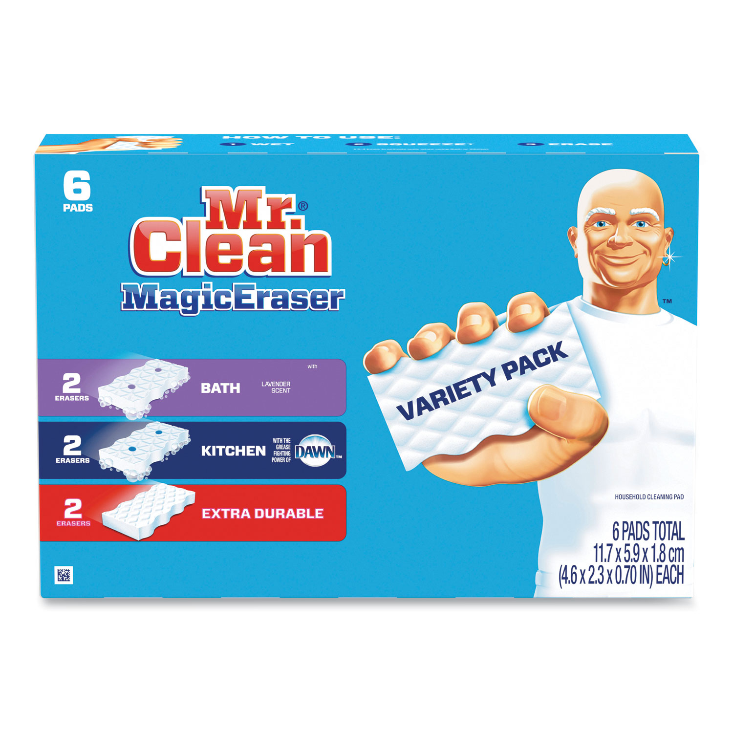 Magic Eraser Variety Pack, Extra Durable; Bath; Kitchen, 4.6 x 2.3, 0.7 Magic Eraser Variety Pack, Extra Durable; Bath; Kitchen, 4.6 x 2.3, 0.7