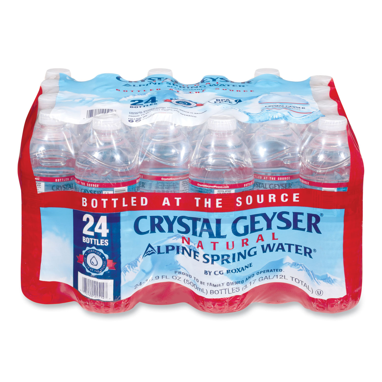 Crystal Geyser Natural Alpine Spring 8 Oz. Water Bottles, 30-Pack