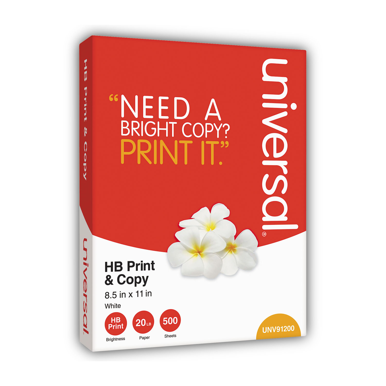 Copy Paper, 92 Bright, 3-Hole, 20 lb Bond Weight, 8.5 x 11, White