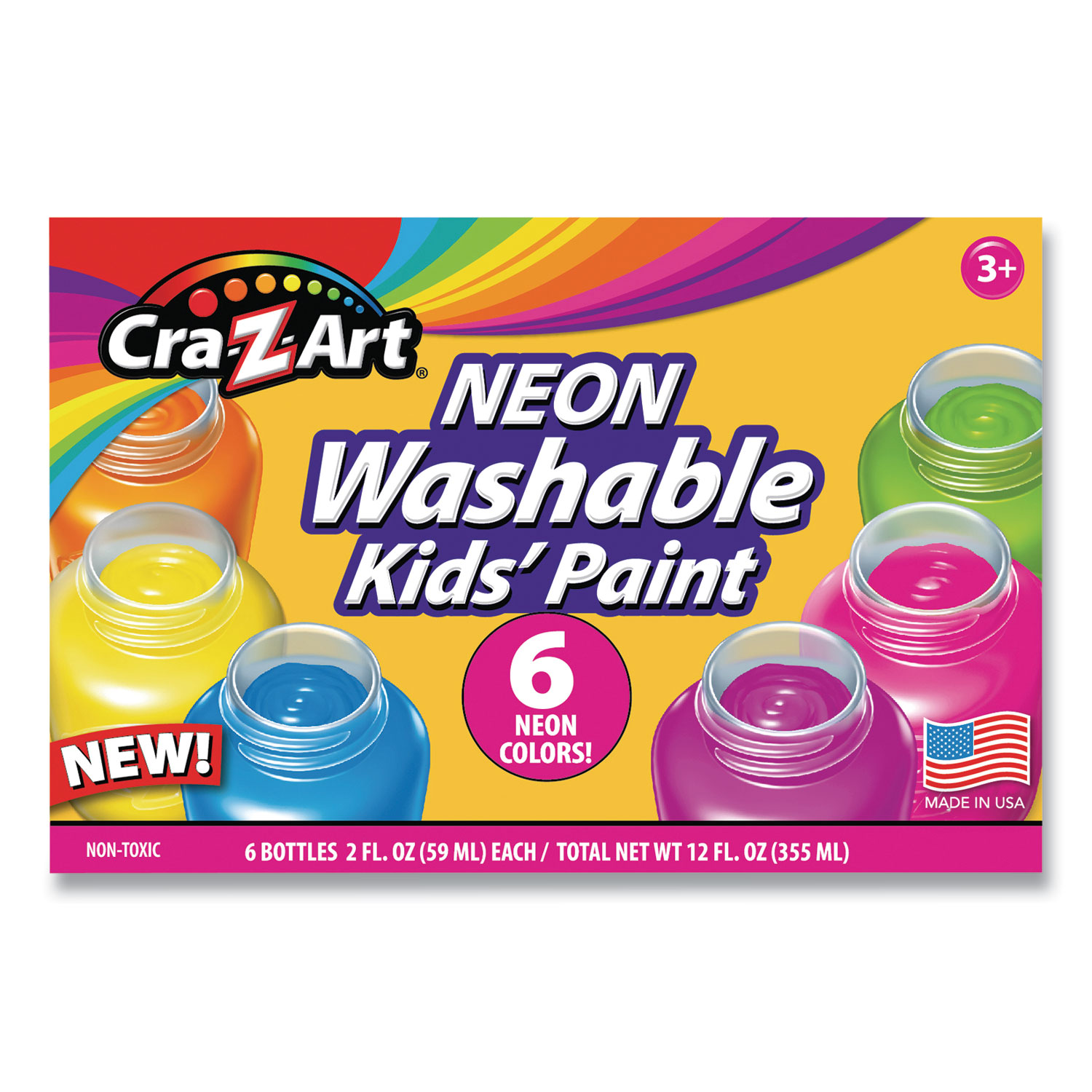 CRAYOLA PAINT WASHABLE NEON 2 OZ 10PK