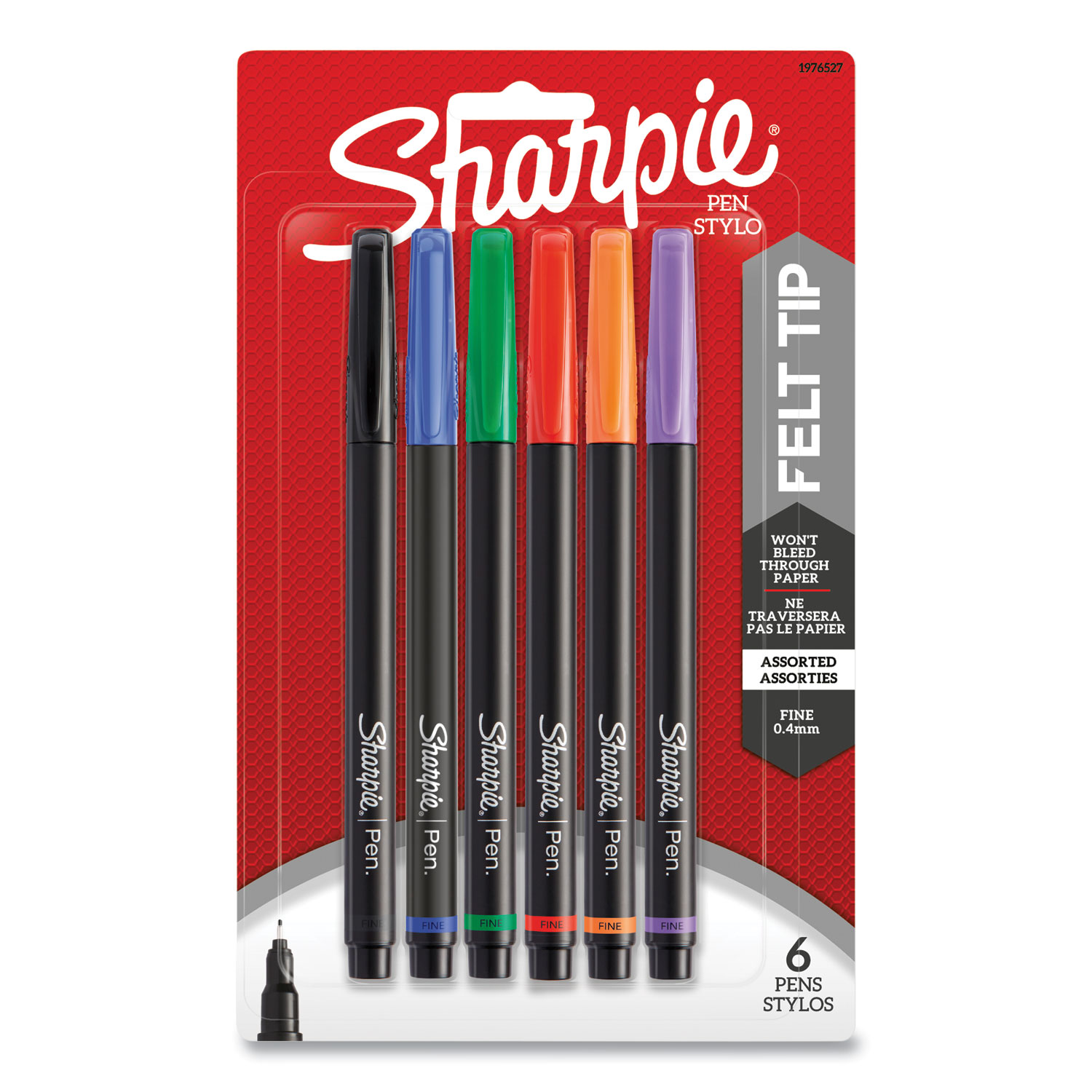 Sharpie Fine Point Pens - Fine Pen Point - Assorted - 6 SAN1976527