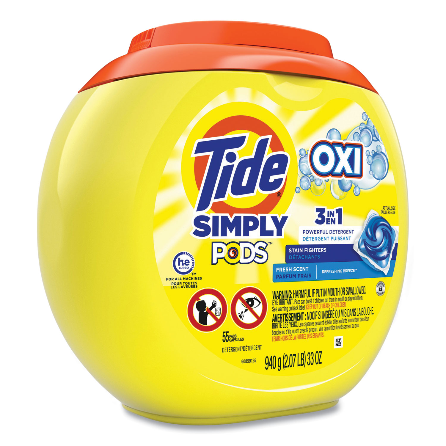 Simply PODS Plus Oxi Laundry Detergent, Fresh Scent, 55/Tub Simply PODS Plus Oxi Laundry Detergent, Fresh Scent, 55/Tub
