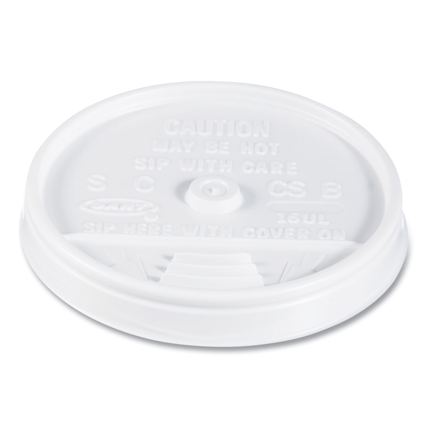 White Plastic 2-in-1 Straw or Sip Coffee Cup Lid - Fits 8, 12, 16 and 20 oz  - 100 count box