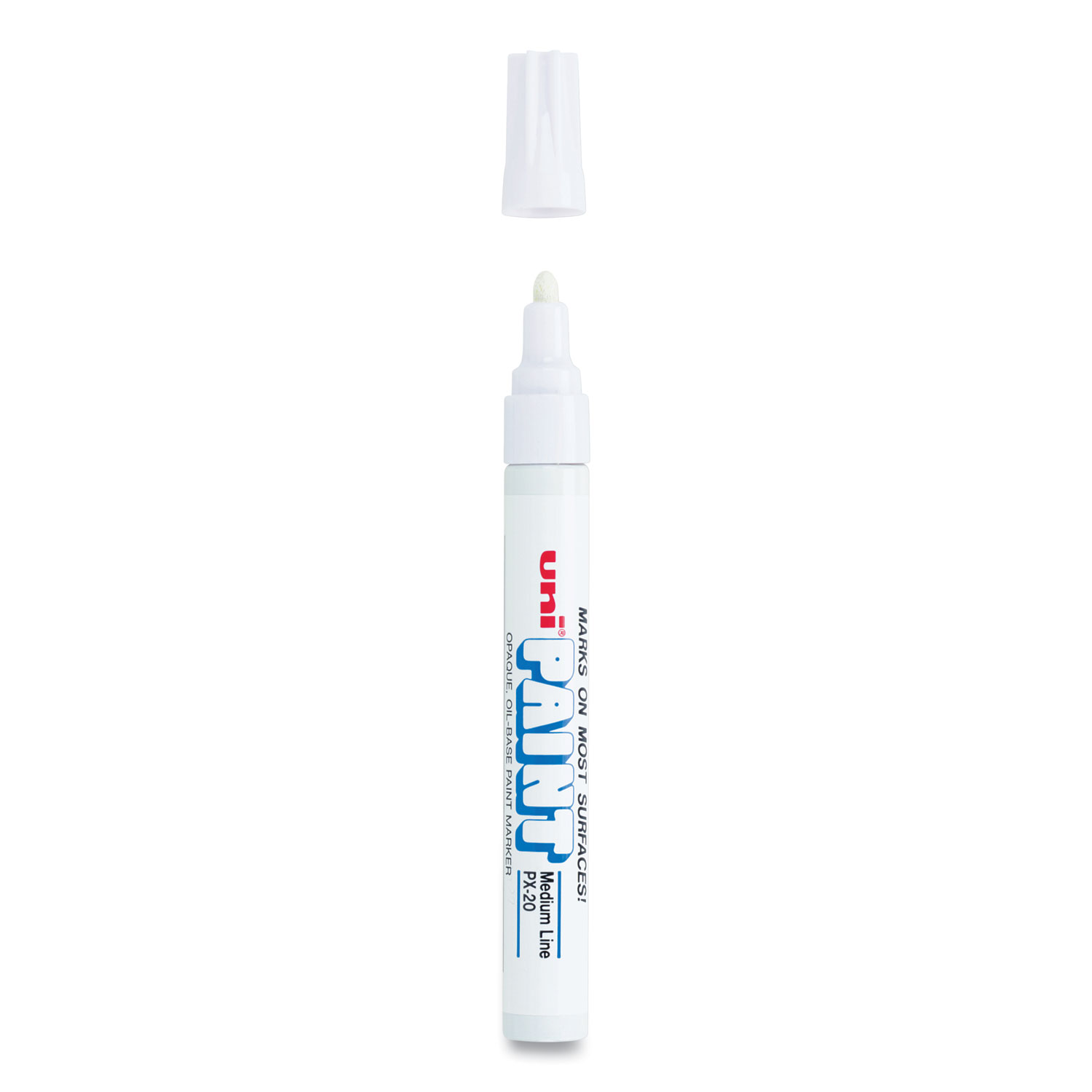 Uni -Paint Permanent Marker, Medium Bullet Tip, White