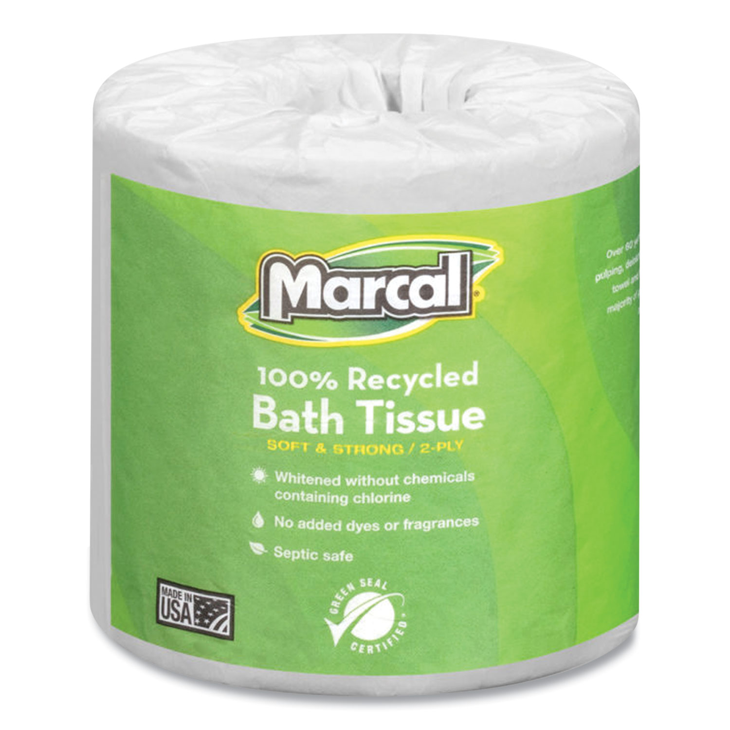 100% Recycled 2-Ply Bath Tissue, Septic Safe, Individually Wrapped Rolls, White, 330 Sheets/Roll, 48 Rolls/Carton 100% Recycled 2-Ply Bath Tissue, Septic Safe, Individually Wrapped Rolls, White, 330 Sheets/Roll, 48 Rolls/Carton