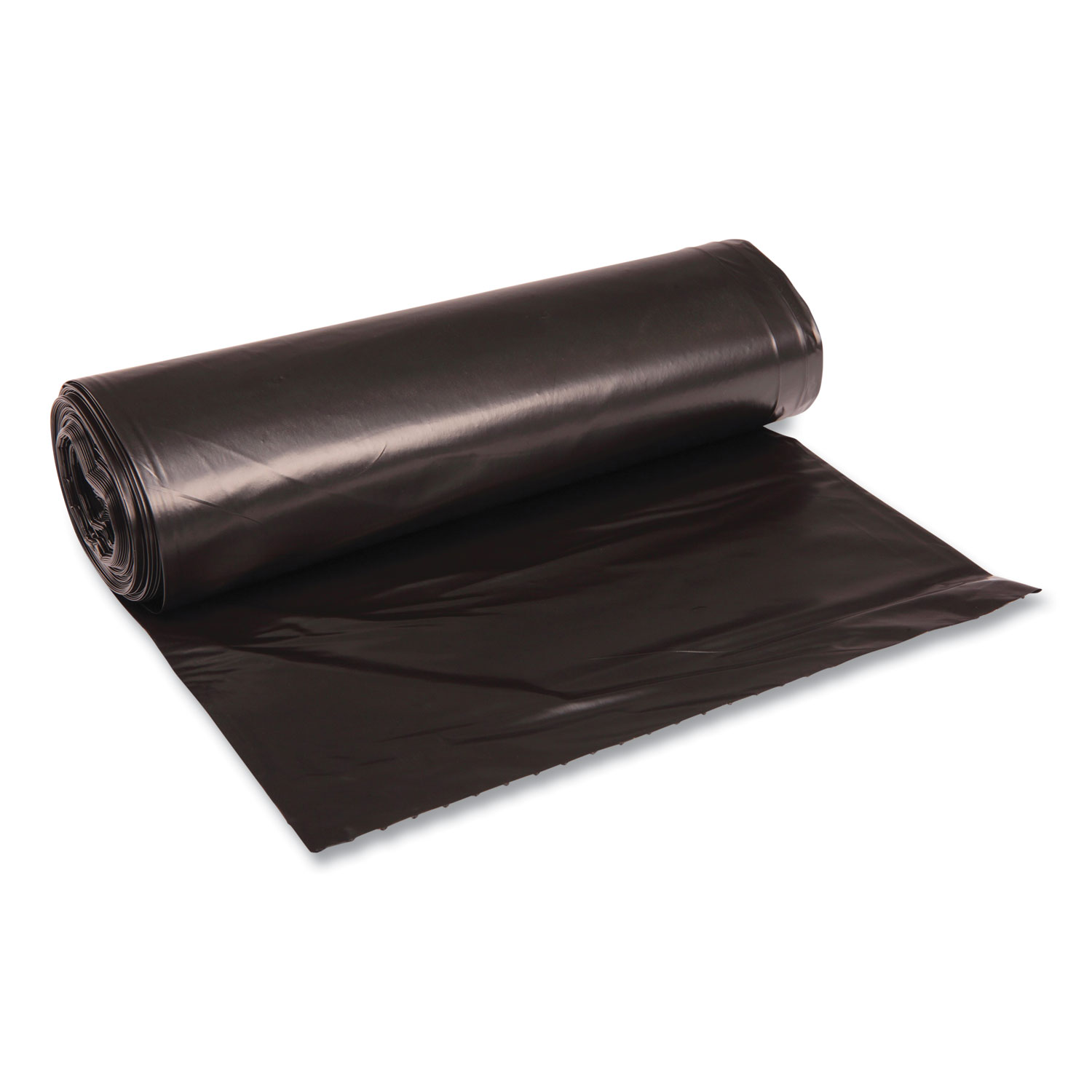 Nature Saver Black Low-density Recycled Can Liners - Extra Large Size - 60  gal Capacity - 38 Width x 58 Length - 1.25 mil (32 Micron) Thickness -  Low Density - Black - Plastic - 100/Carton - Cleaning Supplies - Recycled