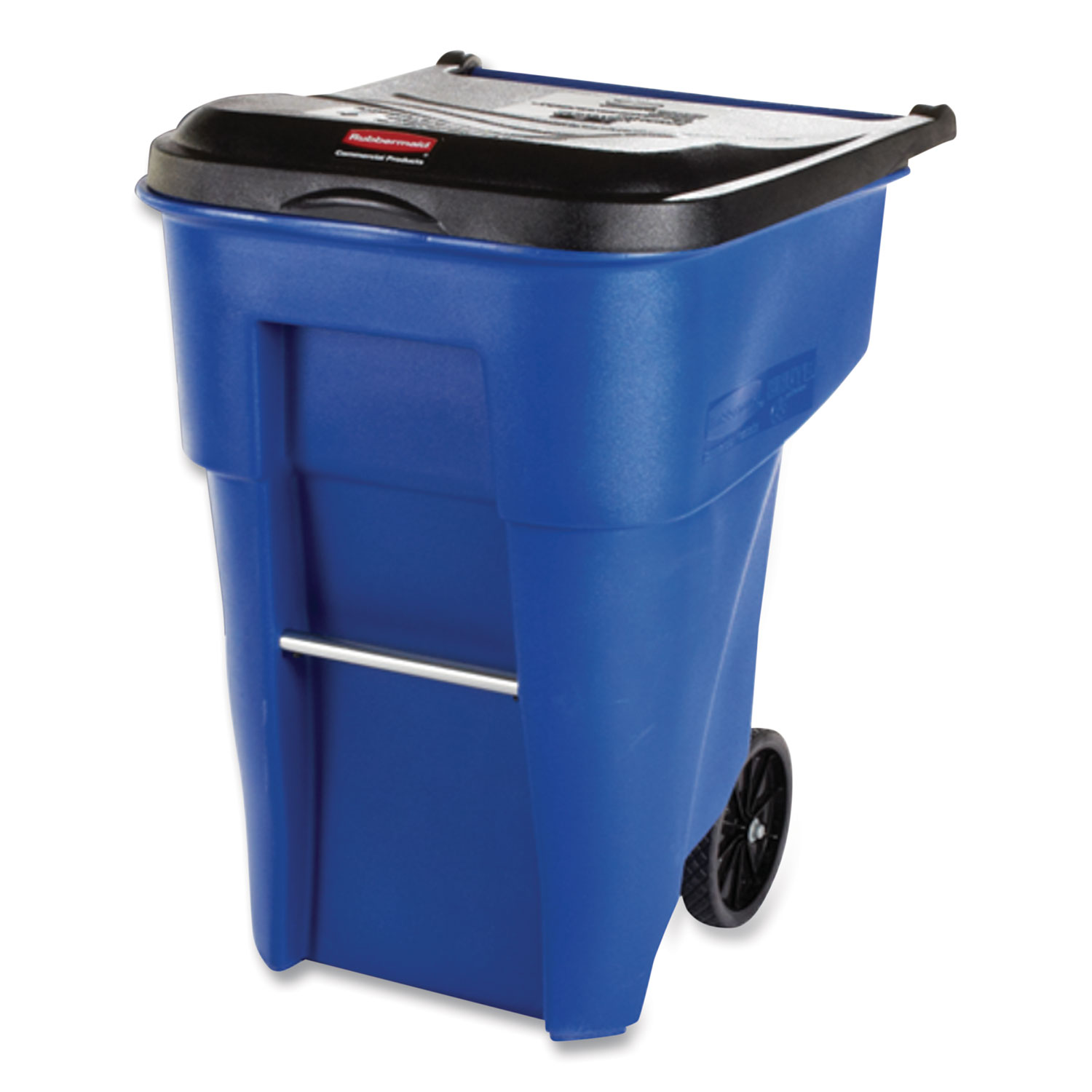 Rubbermaid Brute Rollout RCP9W27BLU 50 Gallon Blue Trash Can