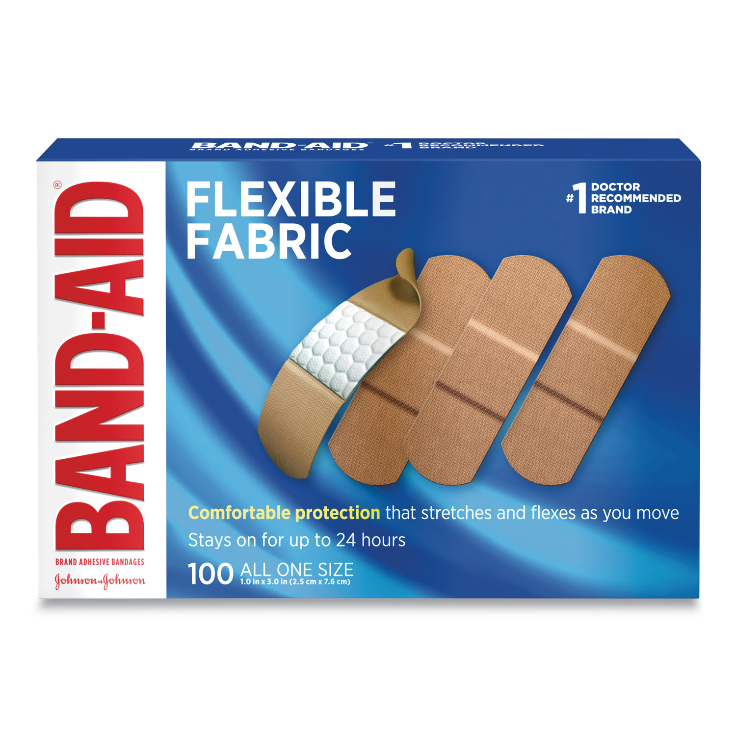 MacGill  Band-Aid® 1 x 3 Flexible Fabric Bandages, 100/Box