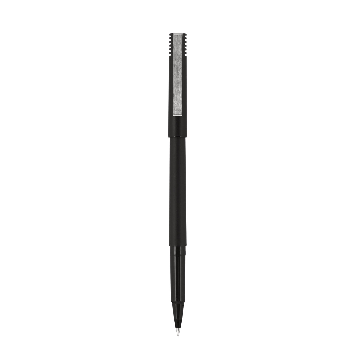 uni Roller Ball Stick Pens, 0.5 mm Micro Tip, Black, Pack of 12