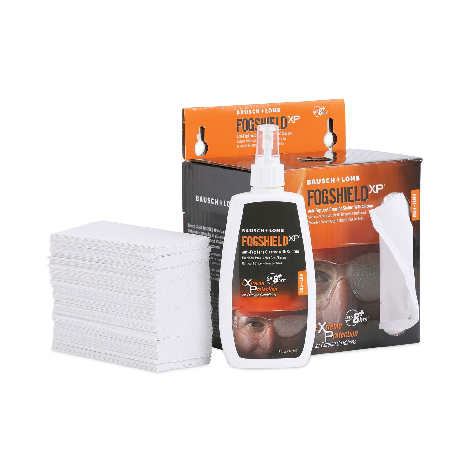 FogShield Disposable Lens Cleaning Station, 12 oz Bottle, 1,425 Tissues/Box FogShield Disposable Lens Cleaning Station, 12 oz Bottle, 1,425 Tissues/Box