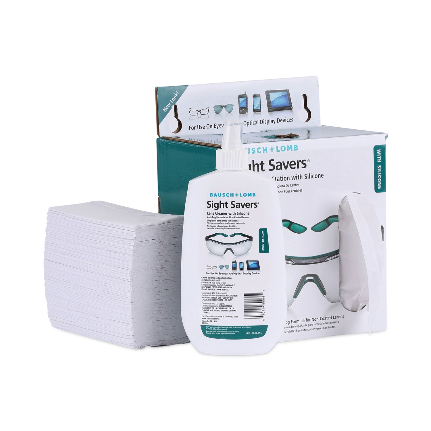 Sight Savers Lens Cleaning Station, 16 oz Plastic Bottle, 6.5 x 4.75, 1,520 Tissues/Box Sight Savers Lens Cleaning Station, 16 oz Plastic Bottle, 6.5 x 4.75, 1,520 Tissues/Box