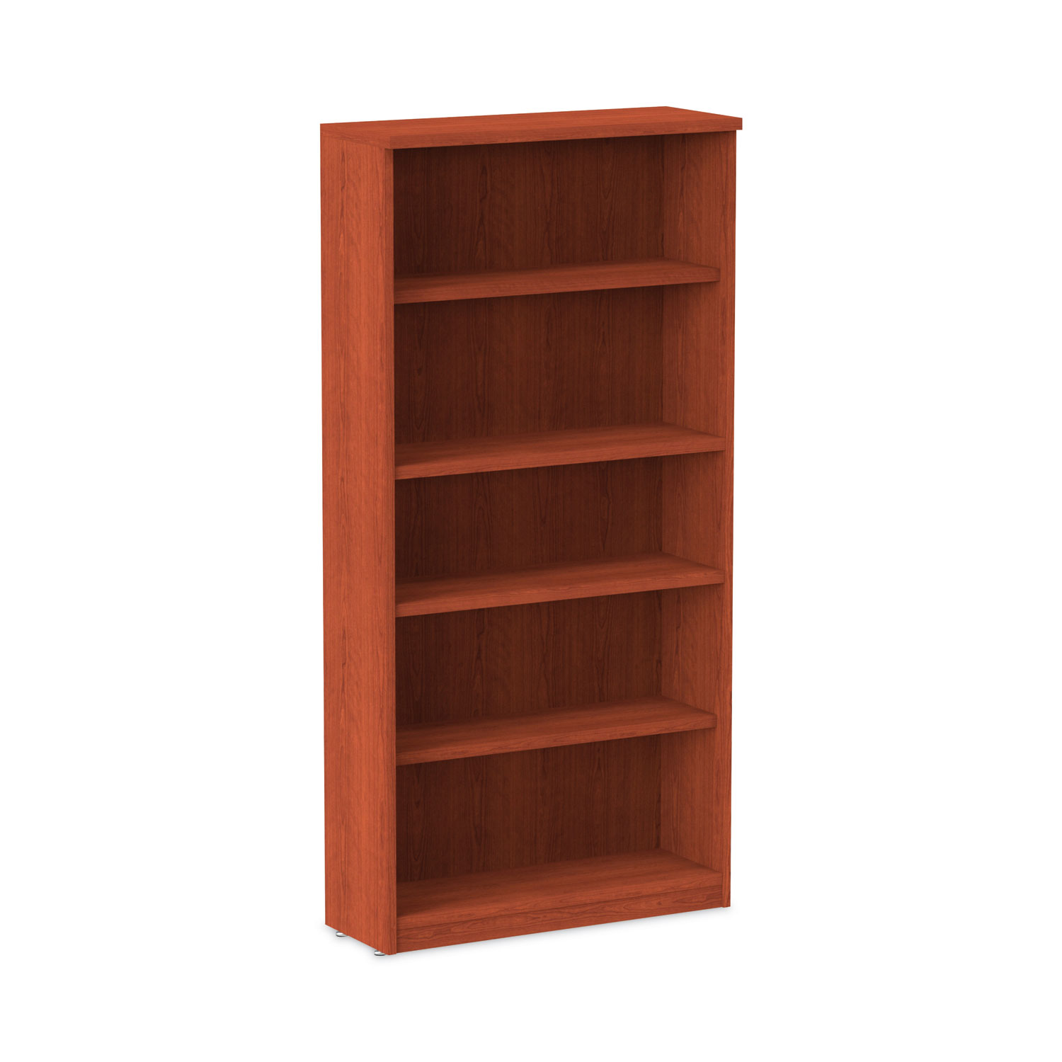 Alera Valencia Series Bookcase, Five-Shelf, 31.75w x 14d x 64.75h, Modern Walnut Alera Valencia Series Bookcase, Five-Shelf, 31.75w x 14d x 64.75h, Modern Walnut