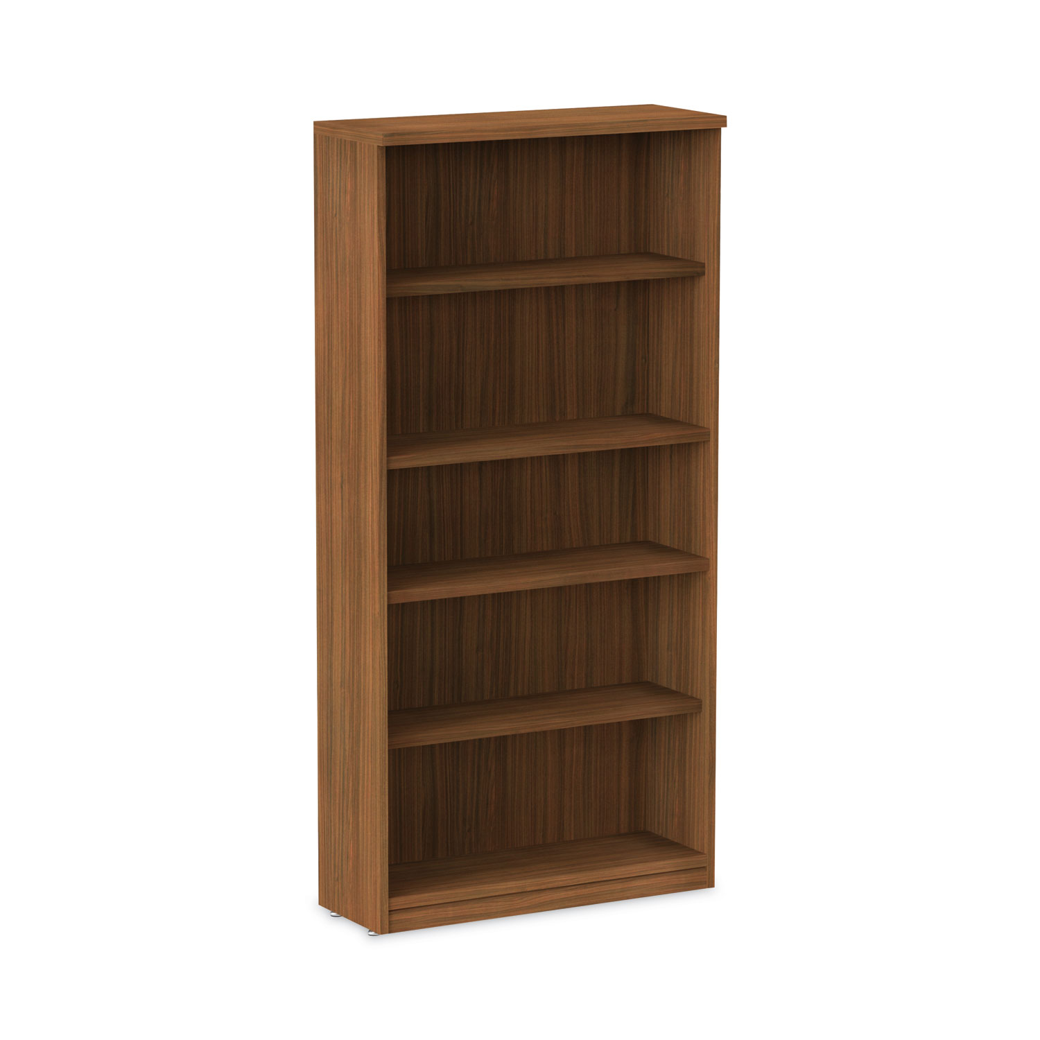 Alera Valencia Series Bookcase, Five-Shelf, 31.75w x 14d x 64.75h, Modern Walnut Alera Valencia Series Bookcase, Five-Shelf, 31.75w x 14d x 64.75h, Modern Walnut
