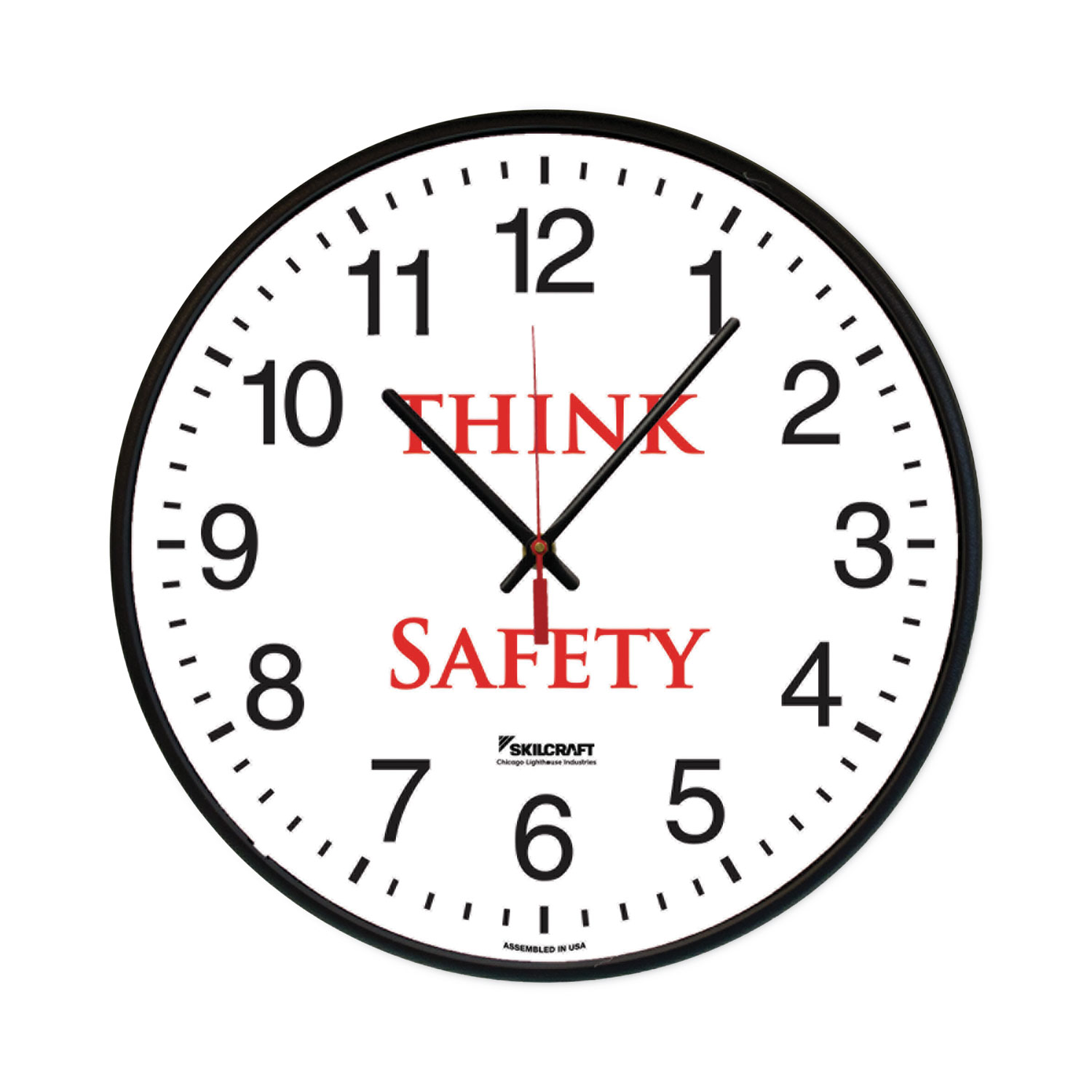 6645016986558 SKILCRAFT Safety Message Quartz Wall Clock by