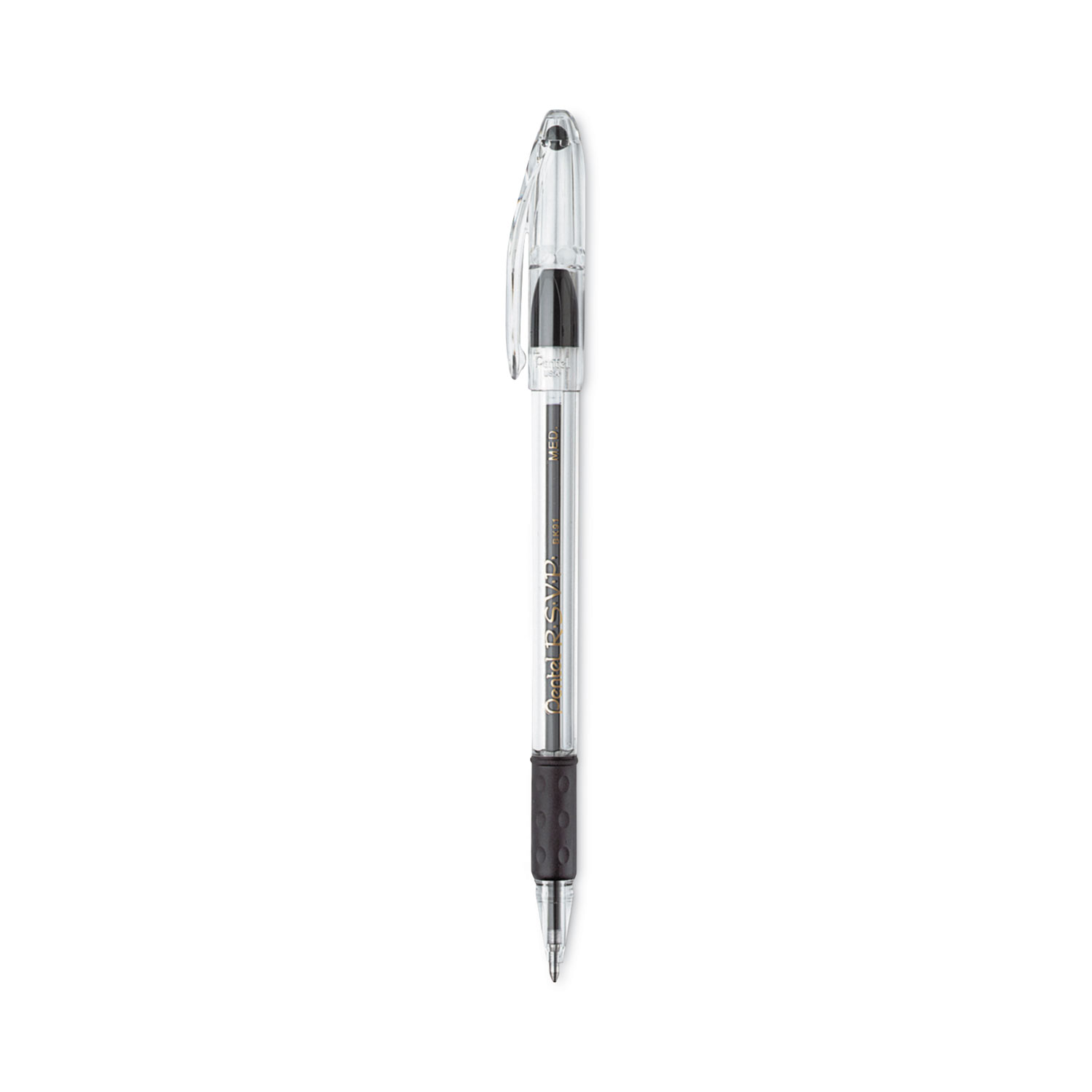 Pentel R.S.V.P. Ballpoint Pens – Medium Point, 24-Pack Black Ink, Clear Barrel With Comfort Grip