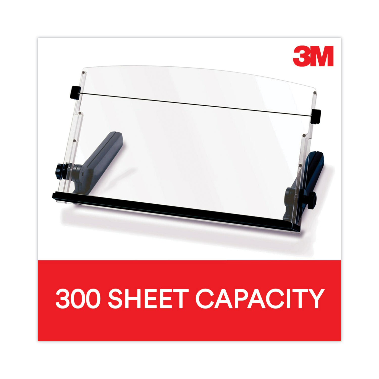 In-Line Freestanding Copyholder, 300 Sheet Capacity, Plastic, Black/Clear In-Line Freestanding Copyholder, 300 Sheet Capacity, Plastic, Black/Clear