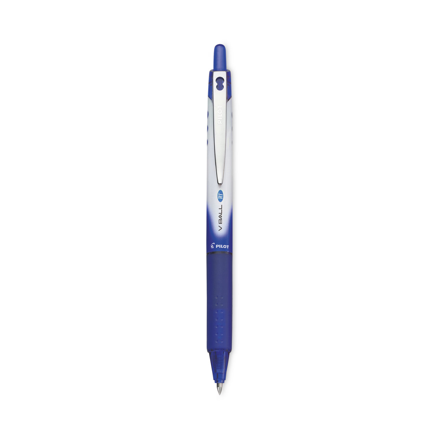 VBall RT Liquid Ink Roller Ball Pen, Retractable, Extra-Fine 0.5 mm, Blue  Ink, Blue/White Barrel