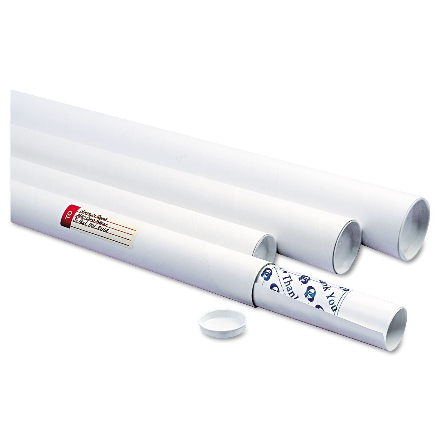 Office Depot Brand Kraft Mailing Tubes With Plastic Endcaps 3 x 36 Pack Of  24 - Office Depot