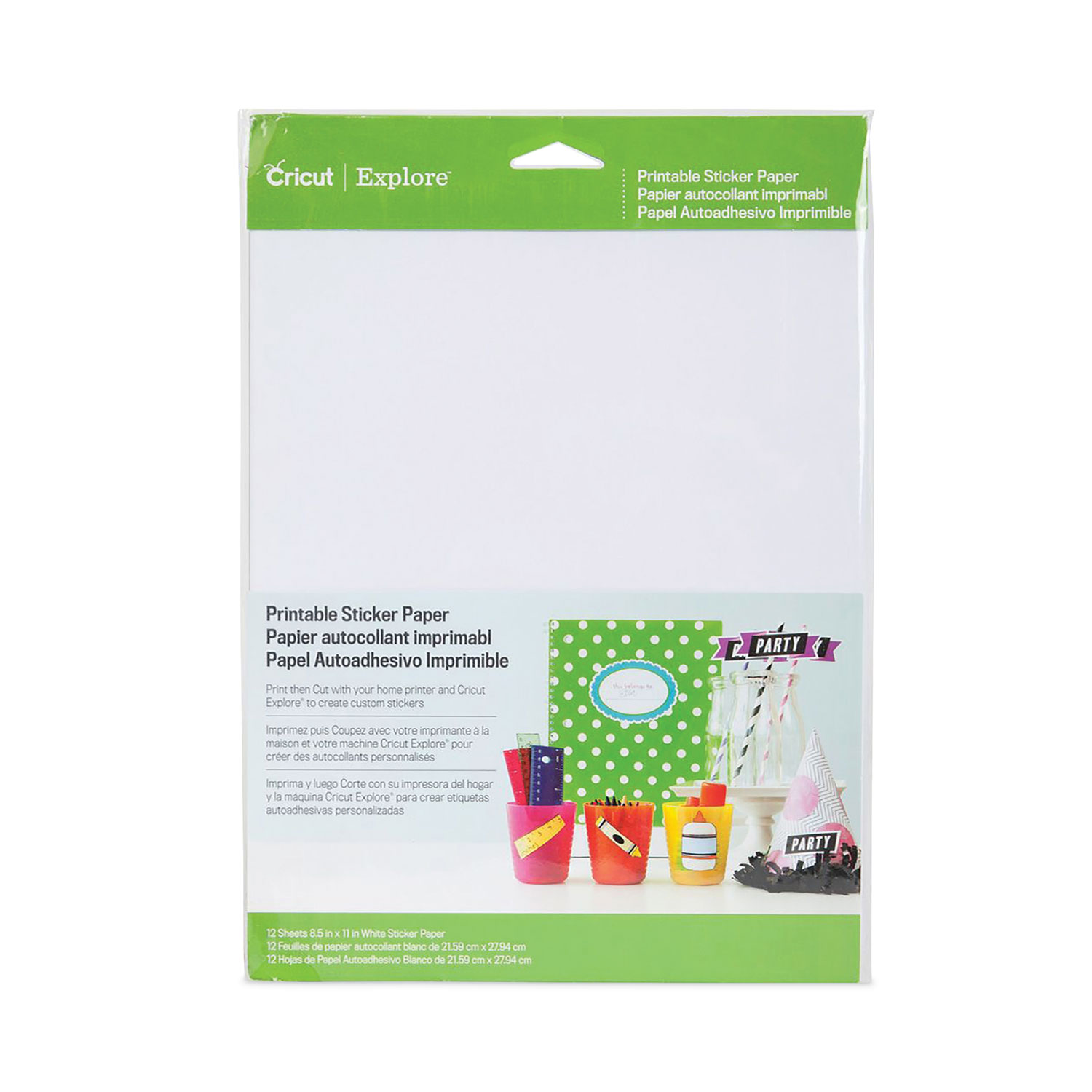 Explore Printable Sticker Paper, 8.5 x 11, White, 10/Pack Explore Printable Sticker Paper, 8.5 x 11, White, 10/Pack