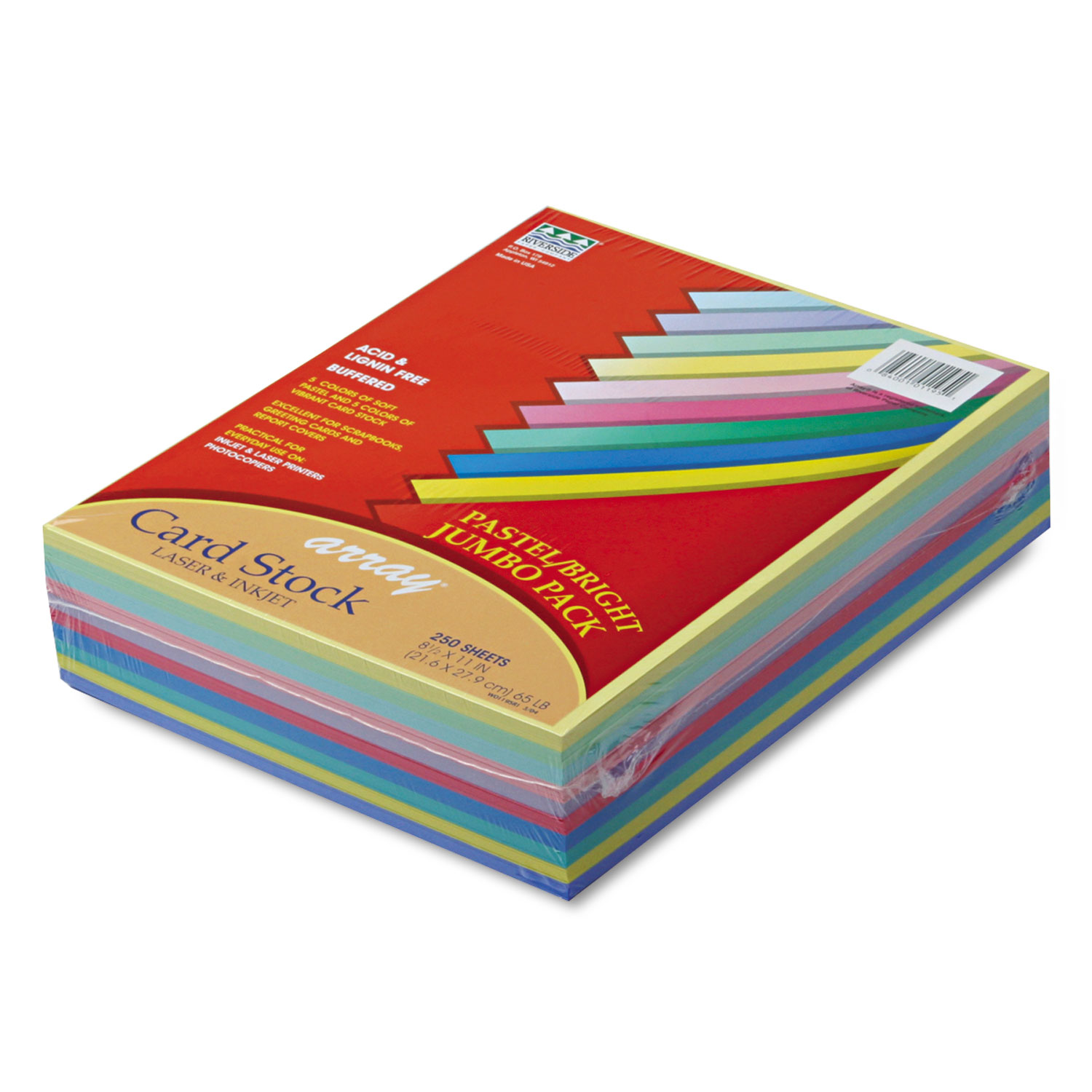 Color Cardstock - Classic Assortment, 65 lb Cover Weight, 8.5 x 11,  Assorted Classic Colors, 100/Pack