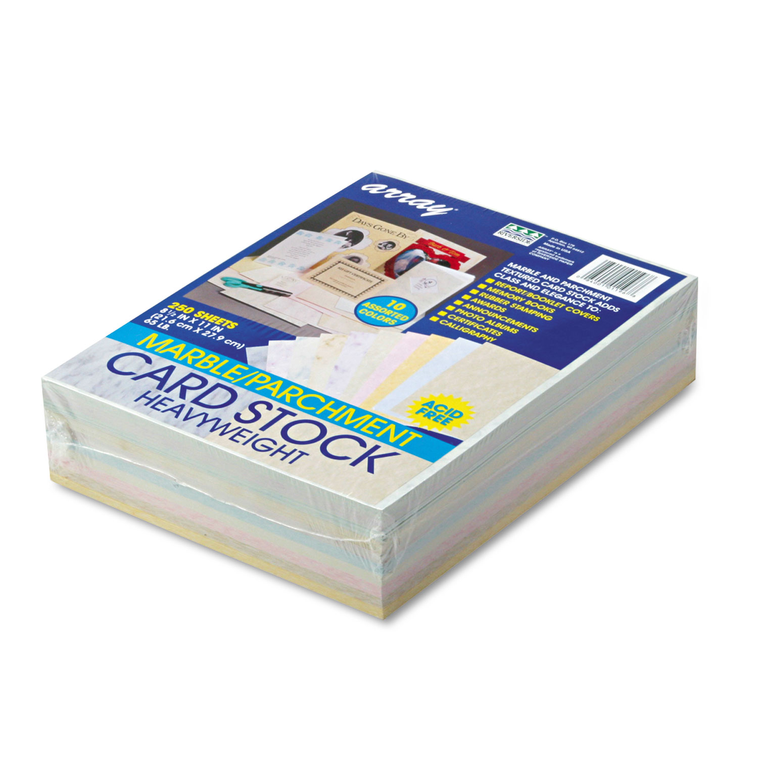 8.5 x 11 Premium Bright Color Card Stock Paper - 65lb Cover - 250 Sheets