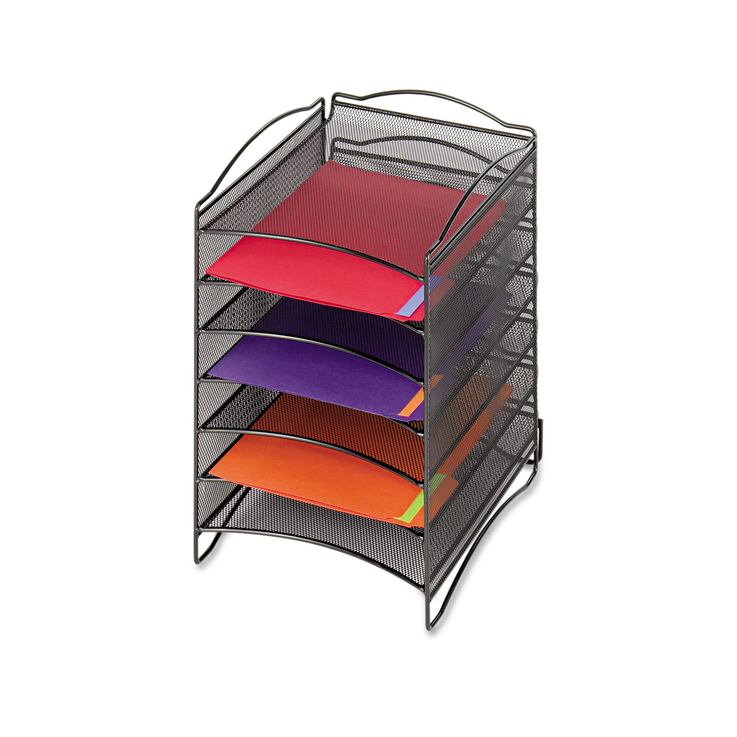 Onyx Steel Mesh Lliterature Sorter, Six Compartments, 10.25 x 12.75 x 15.25, Black Onyx Steel Mesh Lliterature Sorter, Six Compartments, 10.25 x 12.75 x 15.25, Black