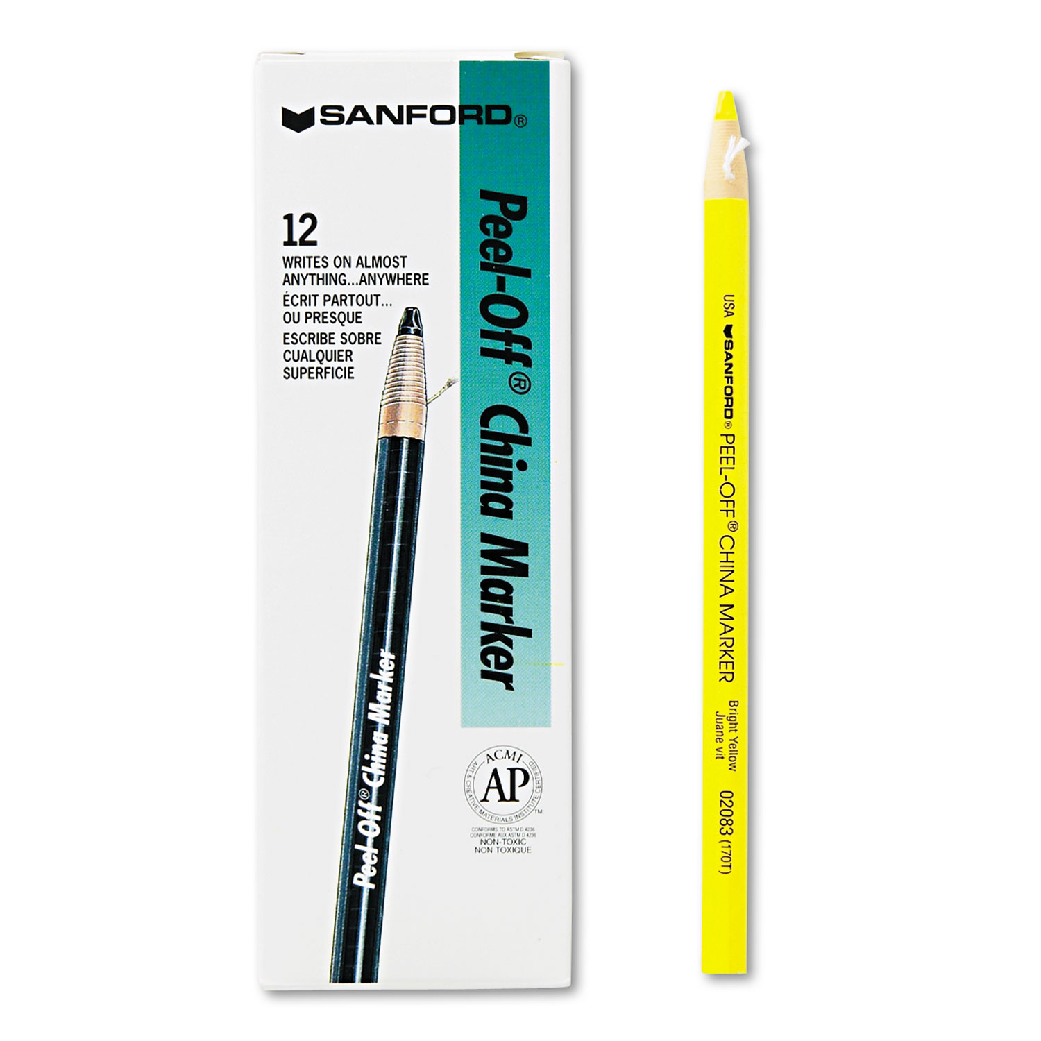 Sharpie Peel Off China Markers White Pack Of 12 - Office Depot