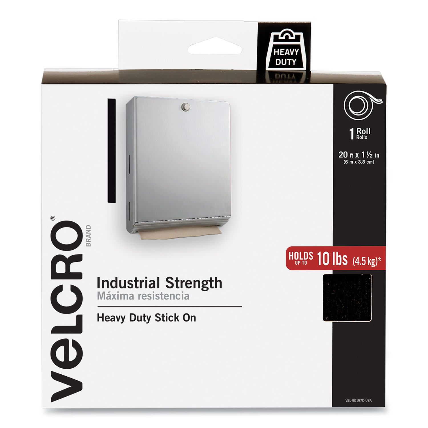 VELCRO® Brand Industrial Strength Extreme Hook and Loop Strips (10 Pac 