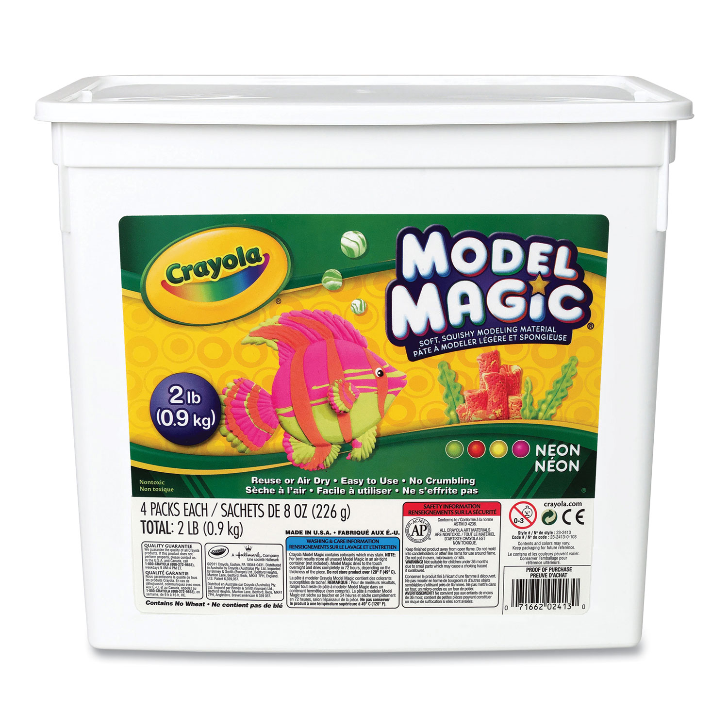 Model Magic Modeling Compound, 8 oz Packs, Assorted Neon Colors, 4 Packs/Box Model Magic Modeling Compound, 8 oz Packs, Assorted Neon Colors, 4 Packs/Box
