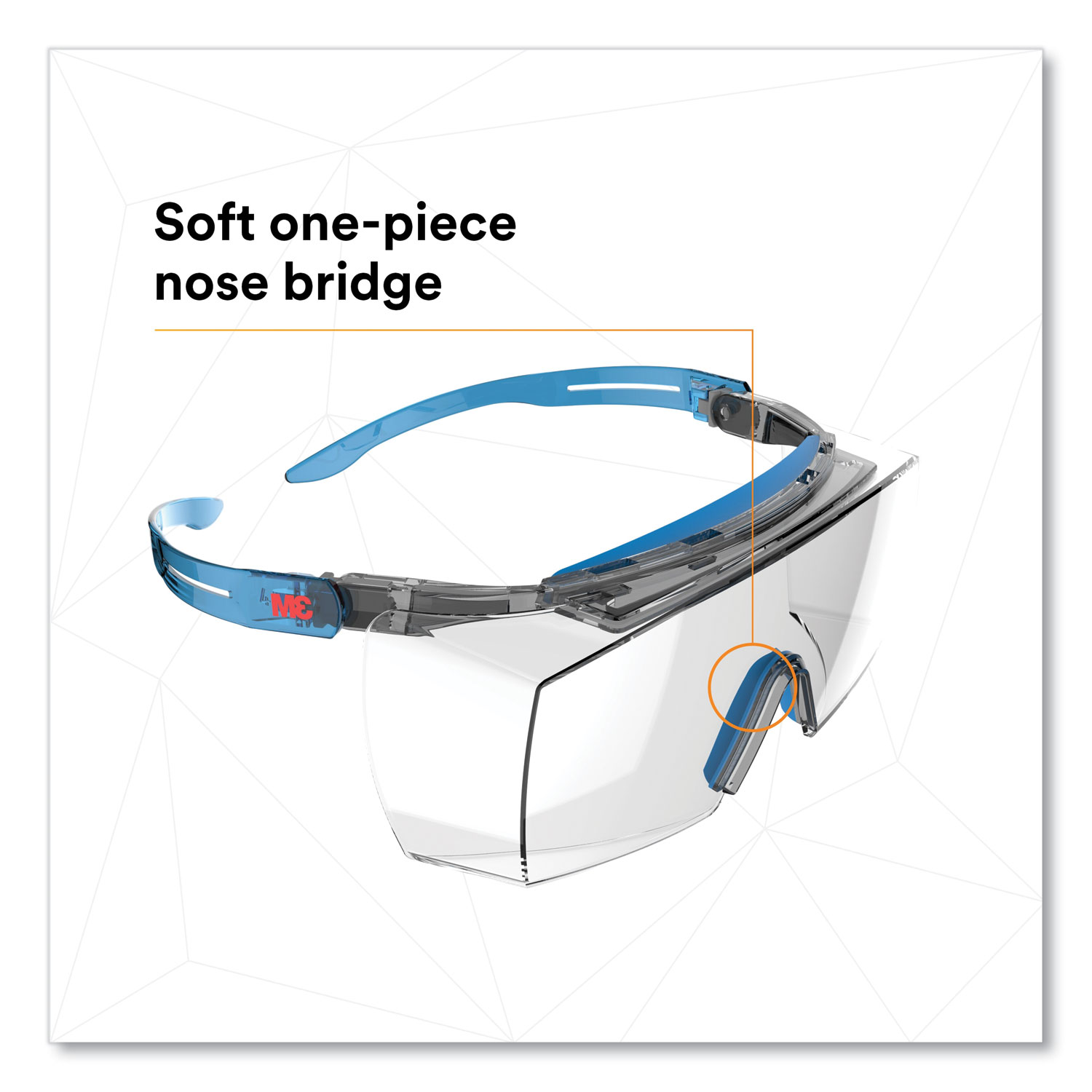 SecureFit Protective Eyewear, 3700 OTG Series, Blue Plastic Frame, Clean Polycarbonate Lens SecureFit Protective Eyewear, 3700 OTG Series, Blue Plastic Frame, Clean Polycarbonate Lens