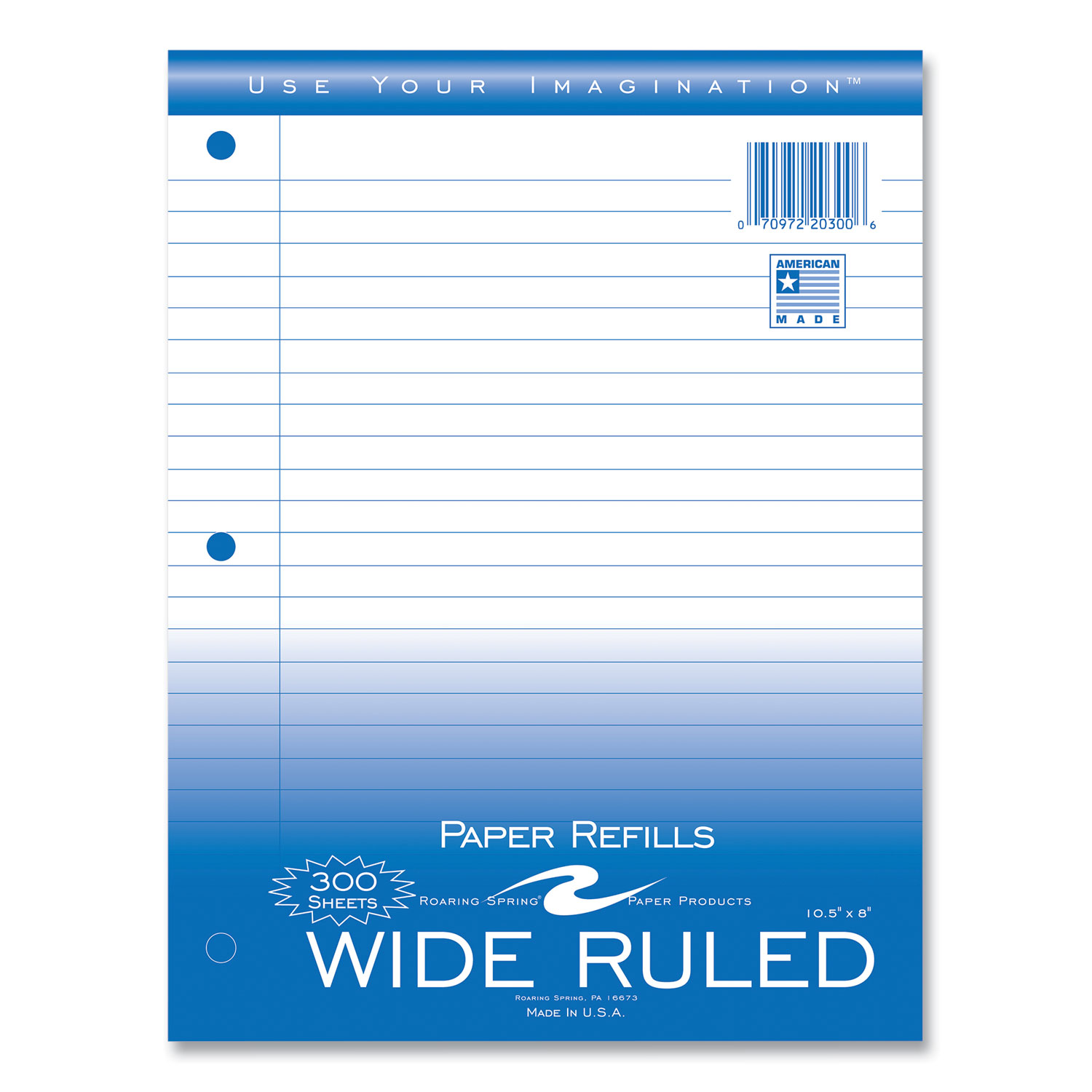 Loose Leaf Paper, 8 x 10.5, 3-Hole Punched, Wide Rule, White, 100 Sheets/Pack, 48 Packs/Carton, Ships in 4-6 Business Days Loose Leaf Paper, 8 x 10.5, 3-Hole Punched, Wide Rule, White, 100 Sheets/Pack, 48 Packs/Carton, Ships in 4-6 Business Days