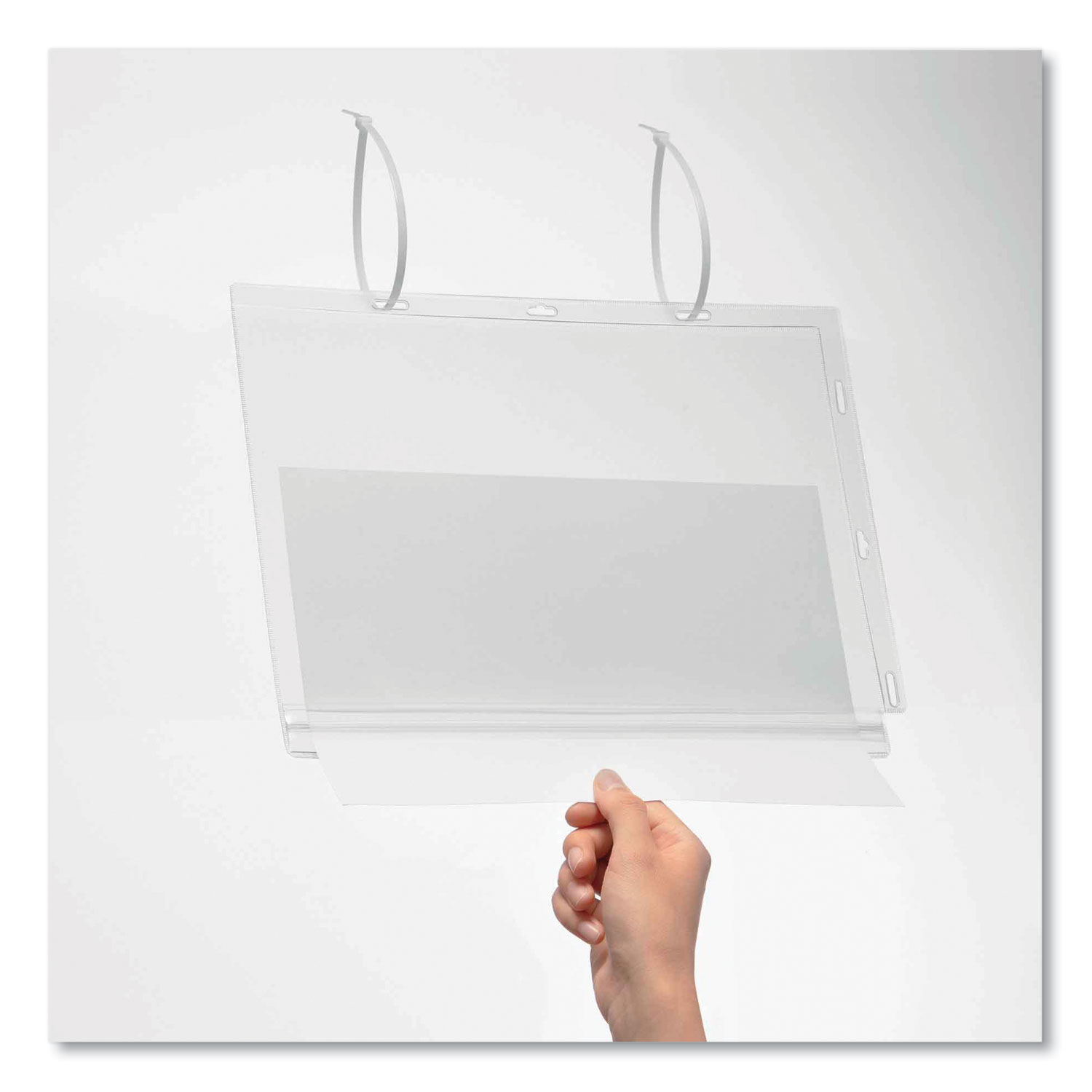 Water Resistant Sign Holder Pockets with Cable Ties by Durable 