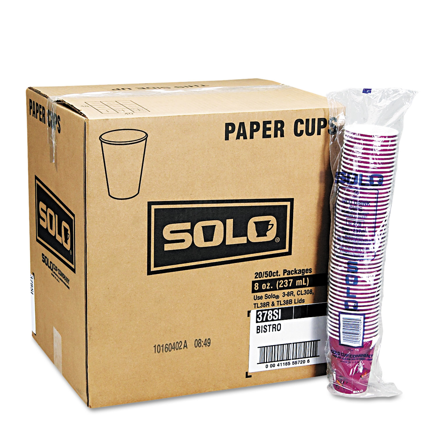 Solo Paper Hot Cups 8 Oz. Maroon Carton Of 500 - Office Depot