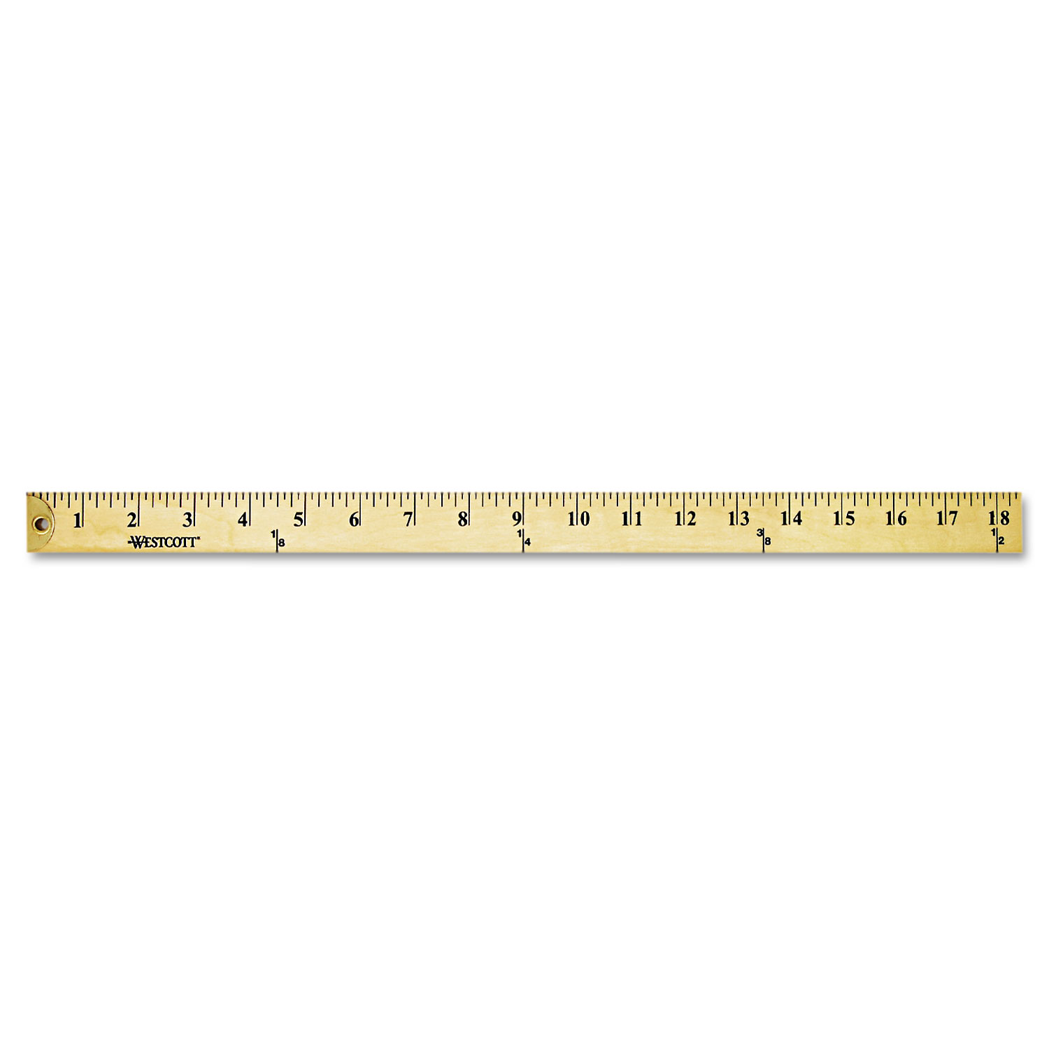 Wooden Meter Stick, Standard/Metric, 39.5, Clear Lacquer Finish, 12/Box