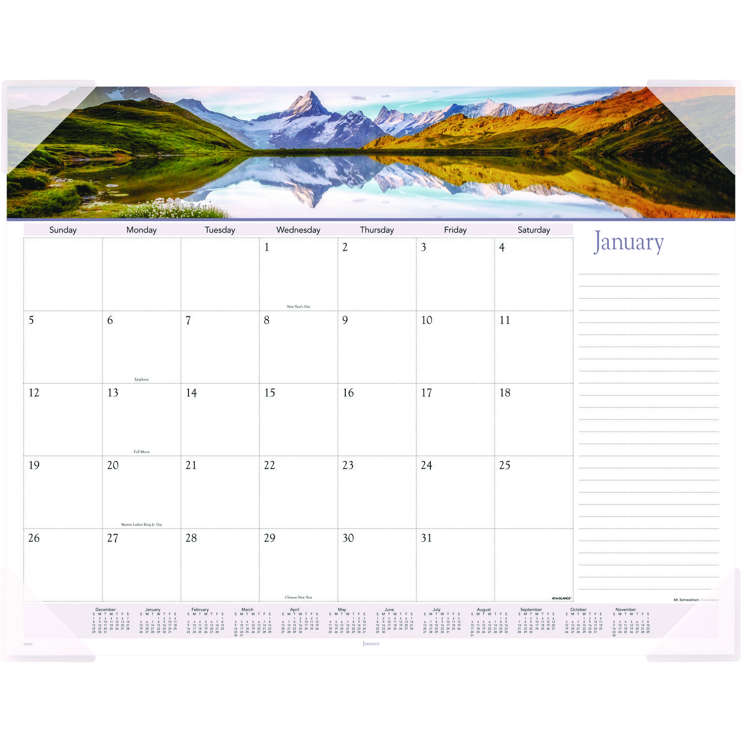Landscape Panoramic Desk Pad, Landscapes Photography, 22 x 17, White Sheets, Clear Corners, 12-Month (Jan to Dec): 2024 Landscape Panoramic Desk Pad, Landscapes Photography, 22 x 17, White Sheets, Clear Corners, 12-Month (Jan to Dec): 2024