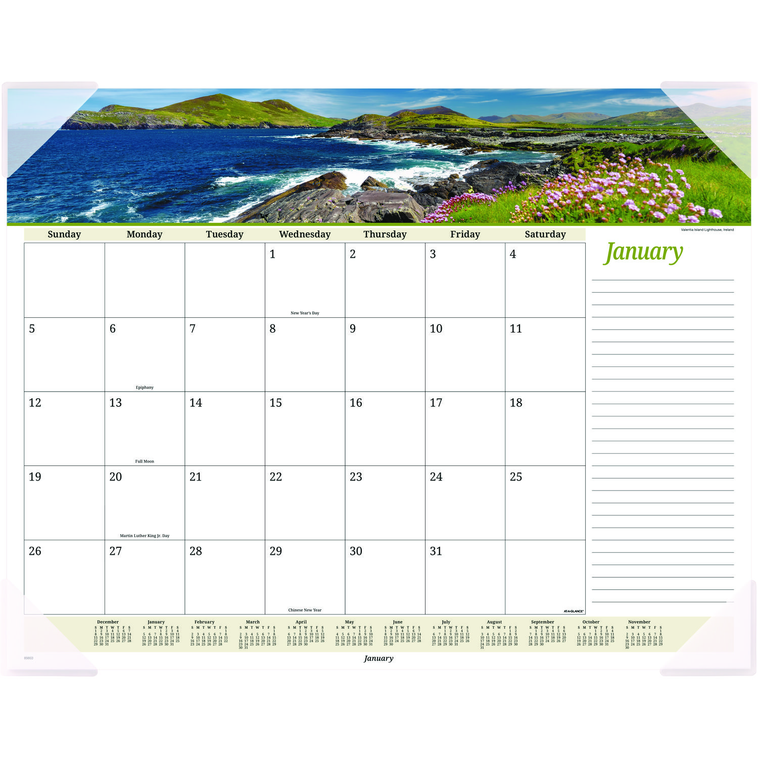 Landscape Panoramic Desk Pad, Landscapes Photography, 22 x 17, White Sheets, Clear Corners, 12-Month (Jan to Dec): 2024 Landscape Panoramic Desk Pad, Landscapes Photography, 22 x 17, White Sheets, Clear Corners, 12-Month (Jan to Dec): 2024